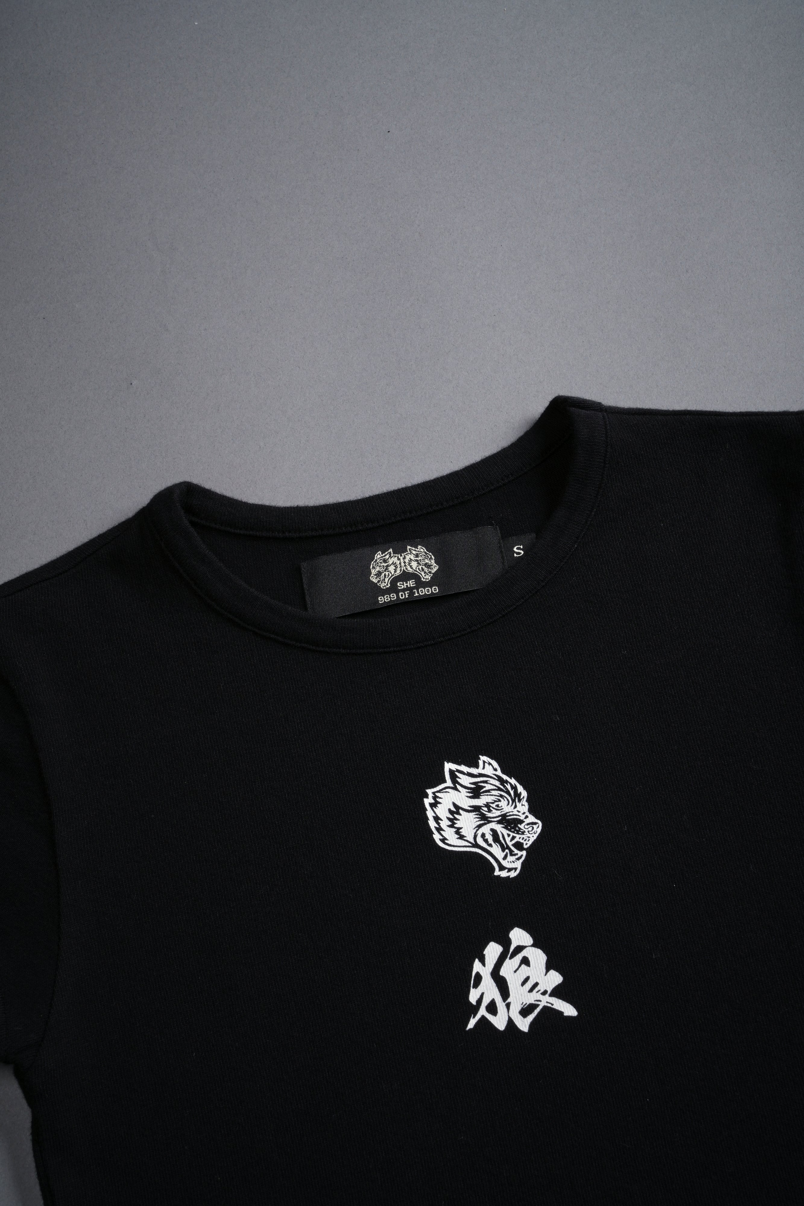 Bushido Wolf Baby Tee in Black