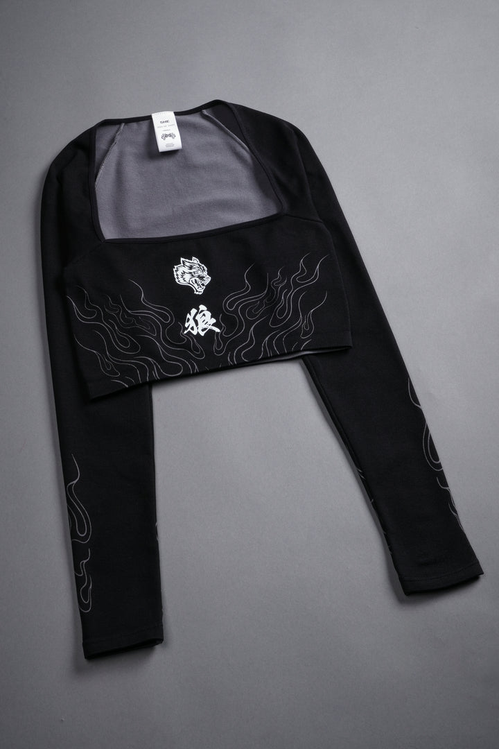 Our Fire "Everson Seamless" Sage L/S Top in Black