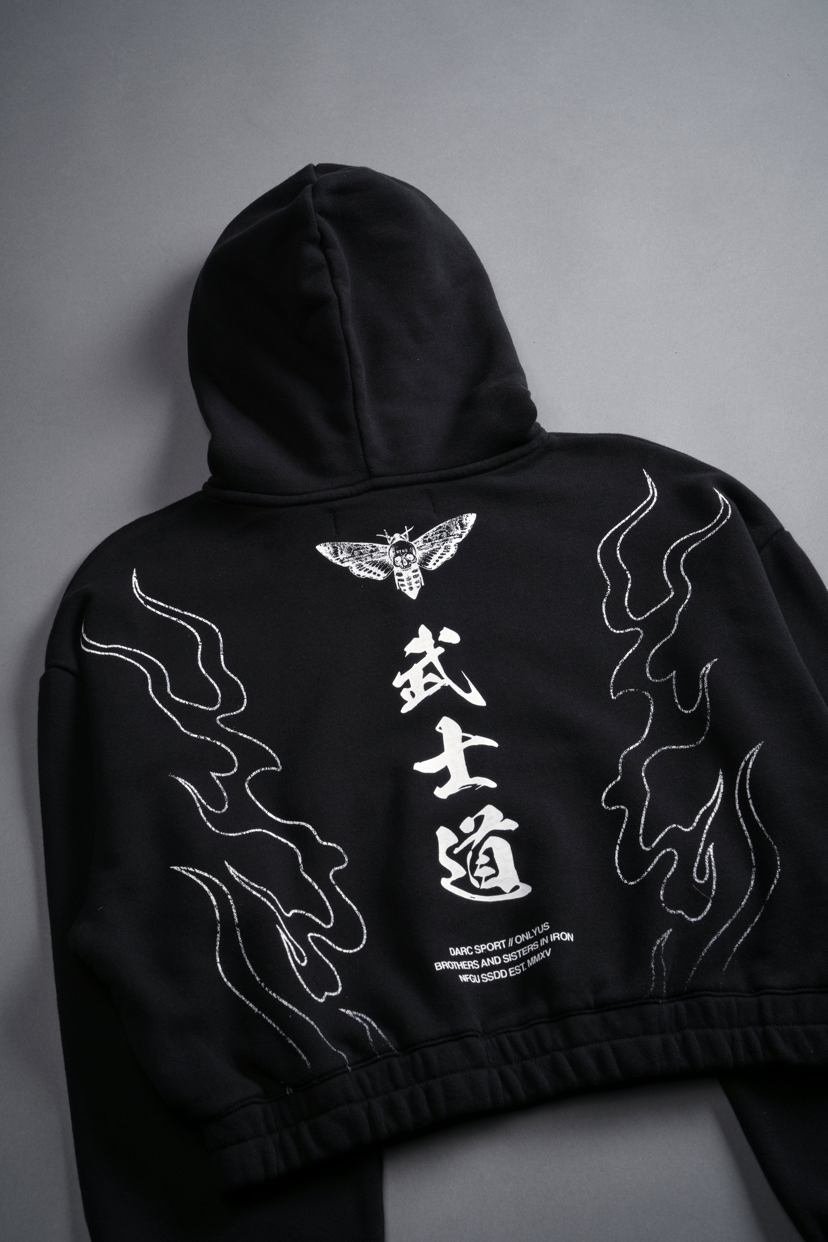 Okami Wolf "Chambers" (Cropped) Zip Hoodie in Black