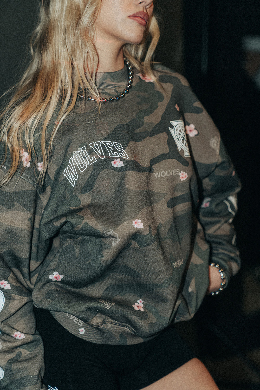 You'll Know It She London Crewneck in Vintage Blossom Woodland Camo