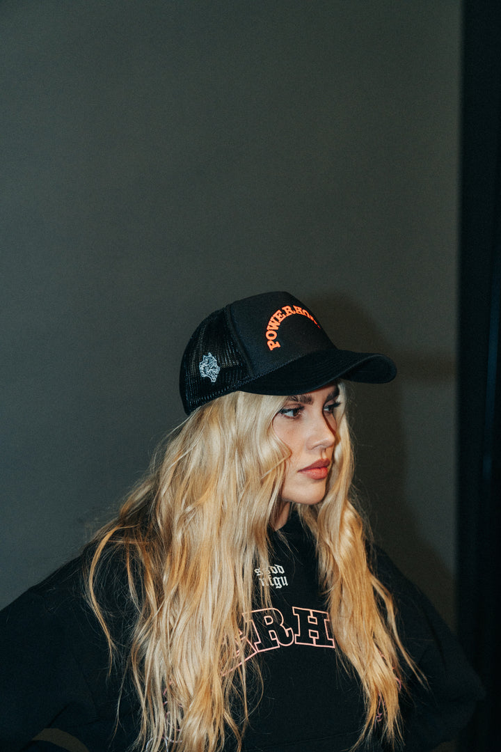 Powerhouse Trucker Hat in Black