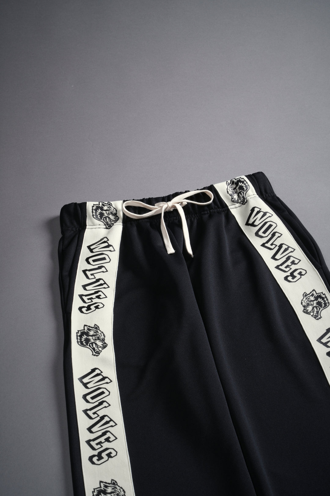 Never Give Up She Roadster Track Pants in Black/Cream