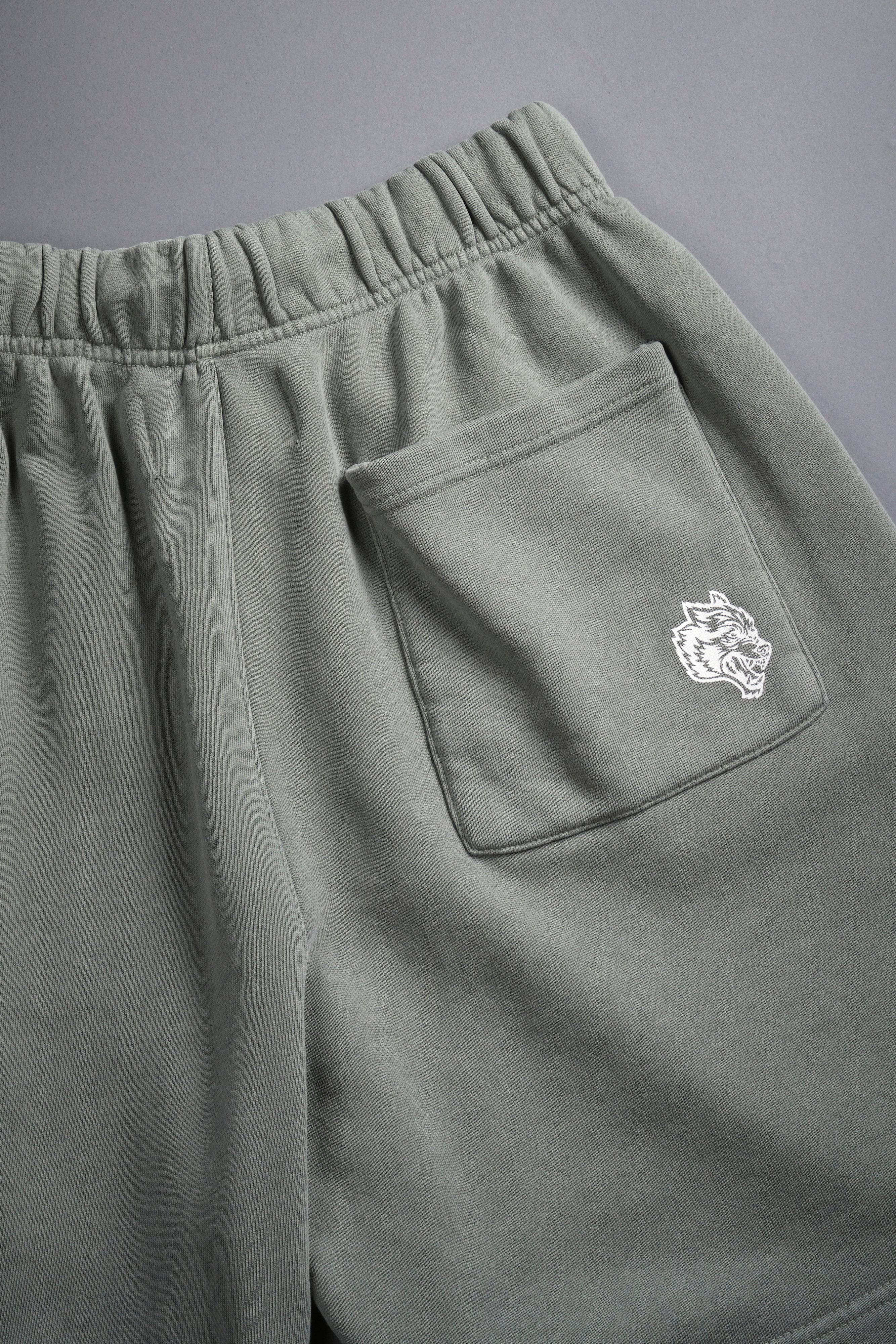 Okami Wolf Oversized Post Lounge Sweat Shorts in Owen Green