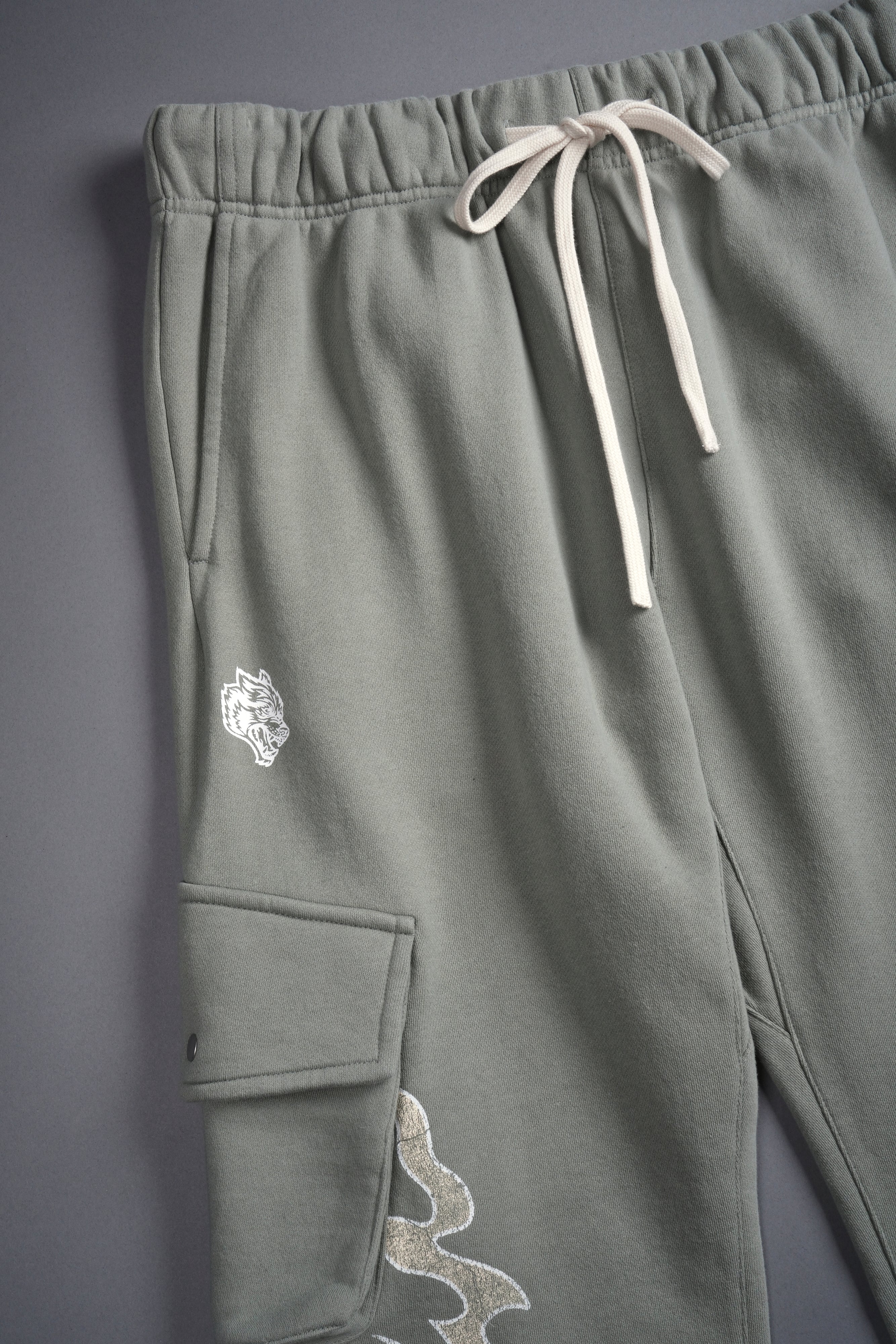 Through The Fire Bigelow Cargo Sweat Pants in Owen Green