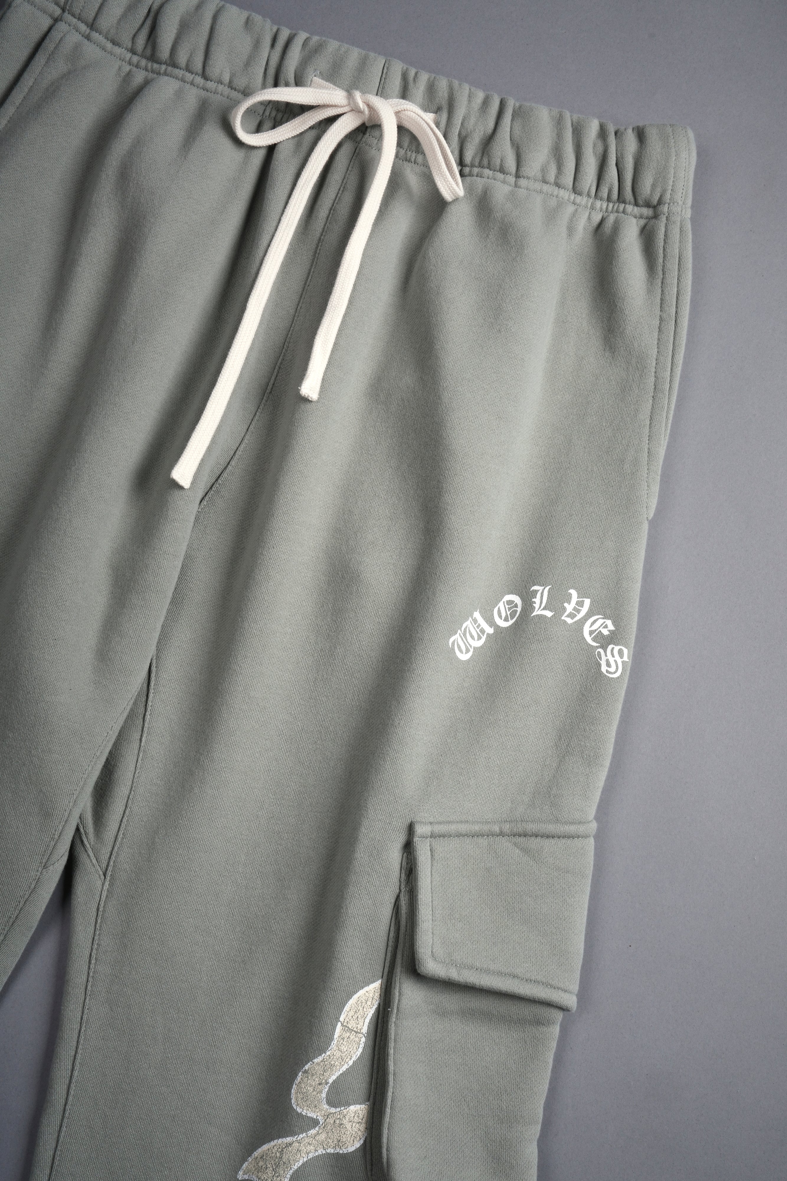 Through The Fire Bigelow Cargo Sweat Pants in Owen Green