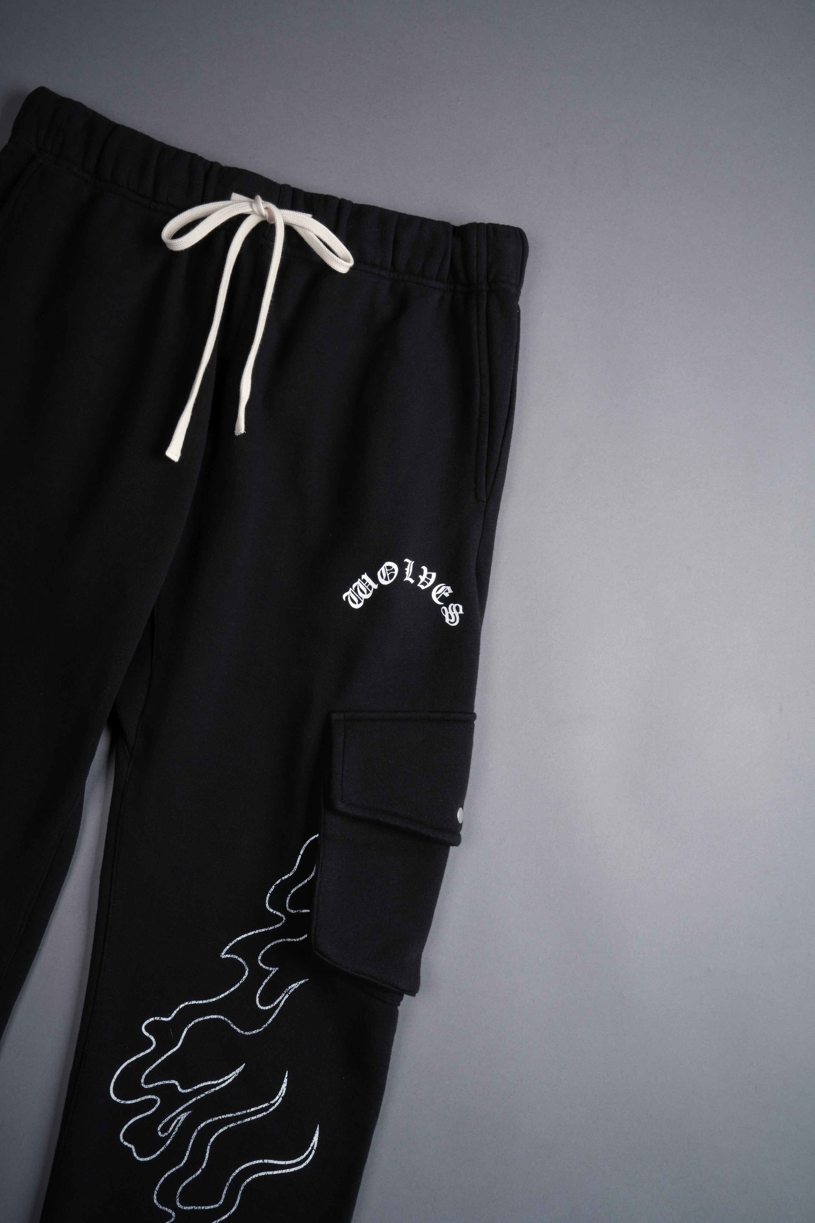 Through The Fire Bigelow Cargo Sweat Pants in Black/Red