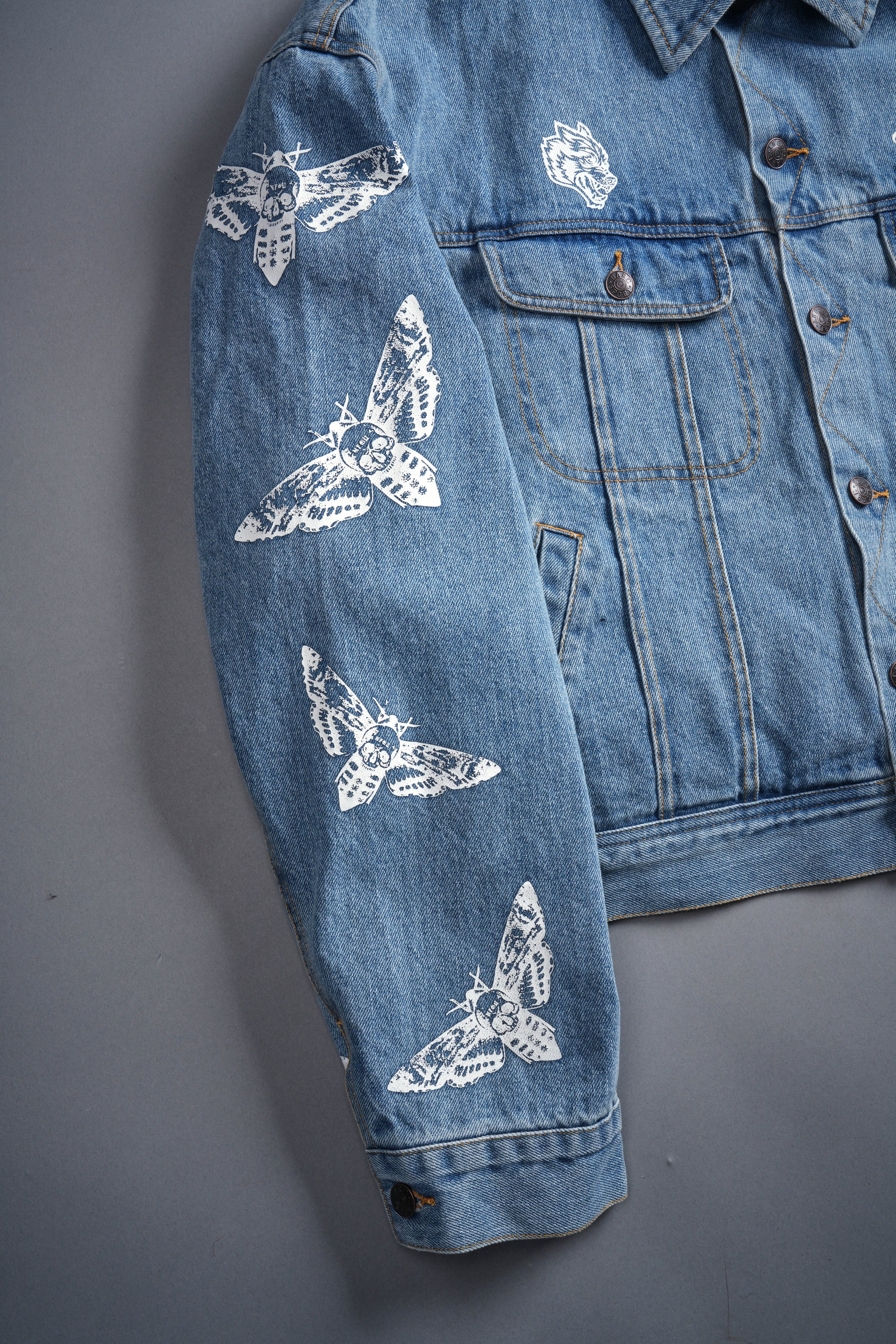 Reborn Cropped American Denim Jacket in Denim