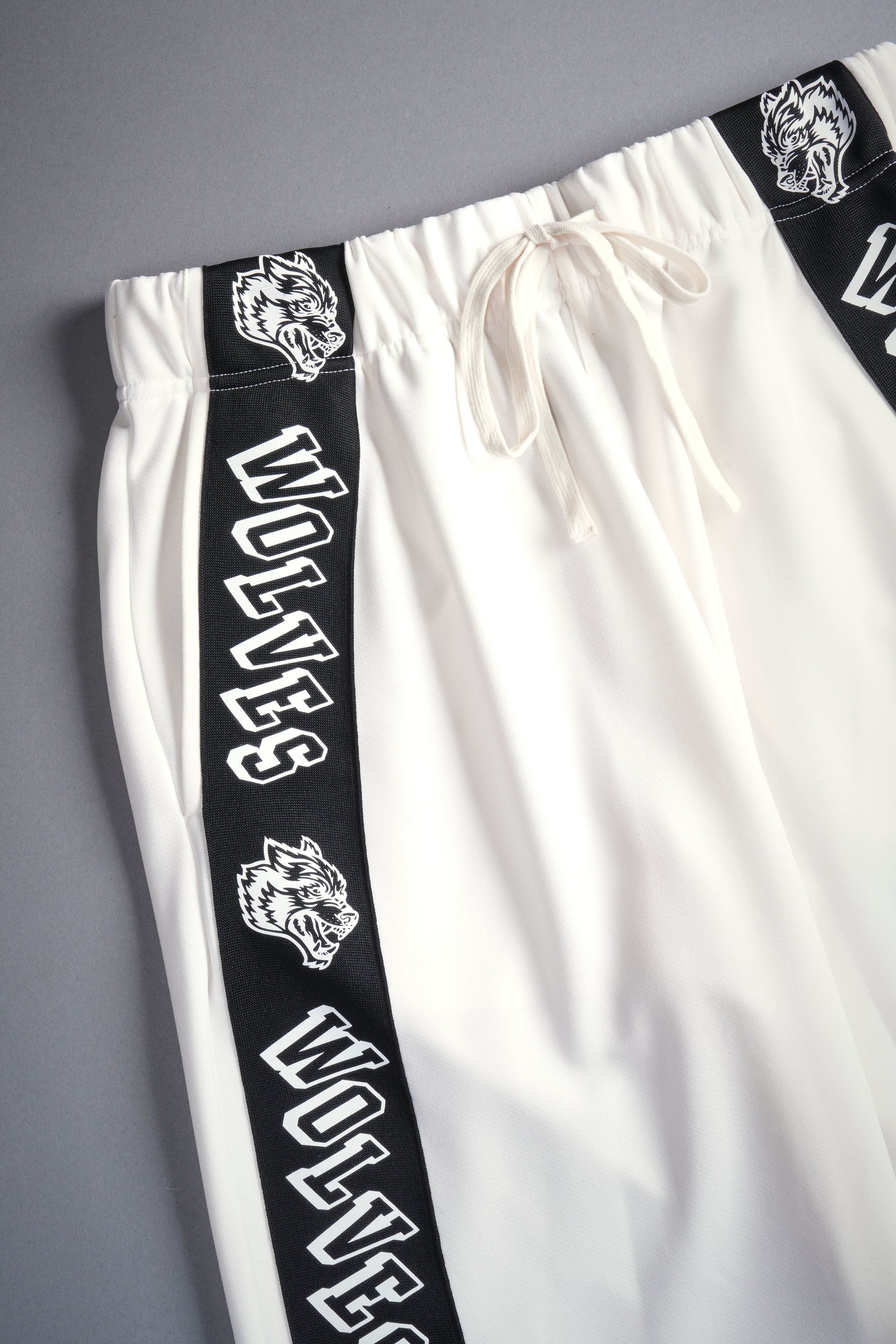 Never Give Up She Roadster Track Pants in Cream/Black