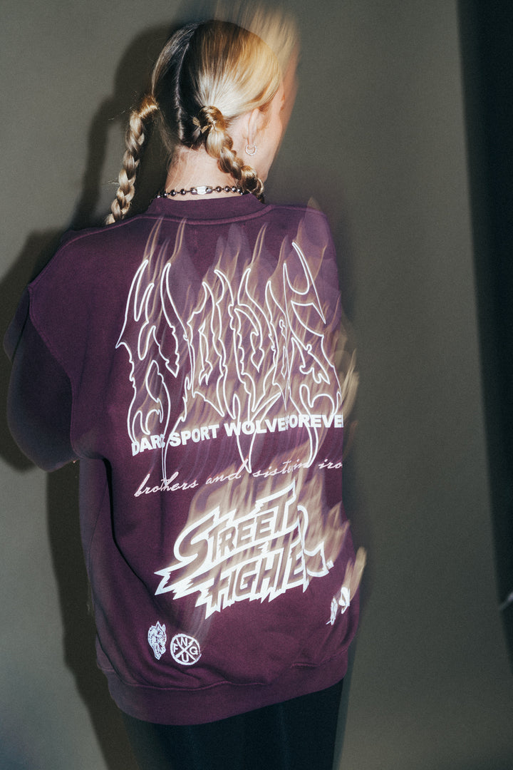 Final Boss Unisex London Crewneck in Storm Purple