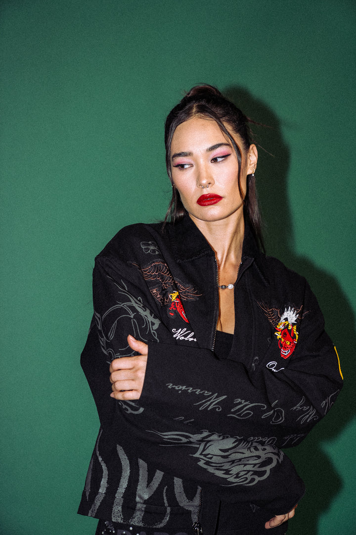 The Eagle & The Oni Earl Jacket in Black