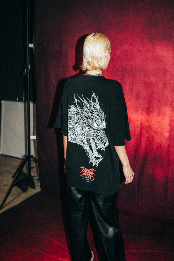 Hesh Wolf "Premium" Oversized Tee in Black
