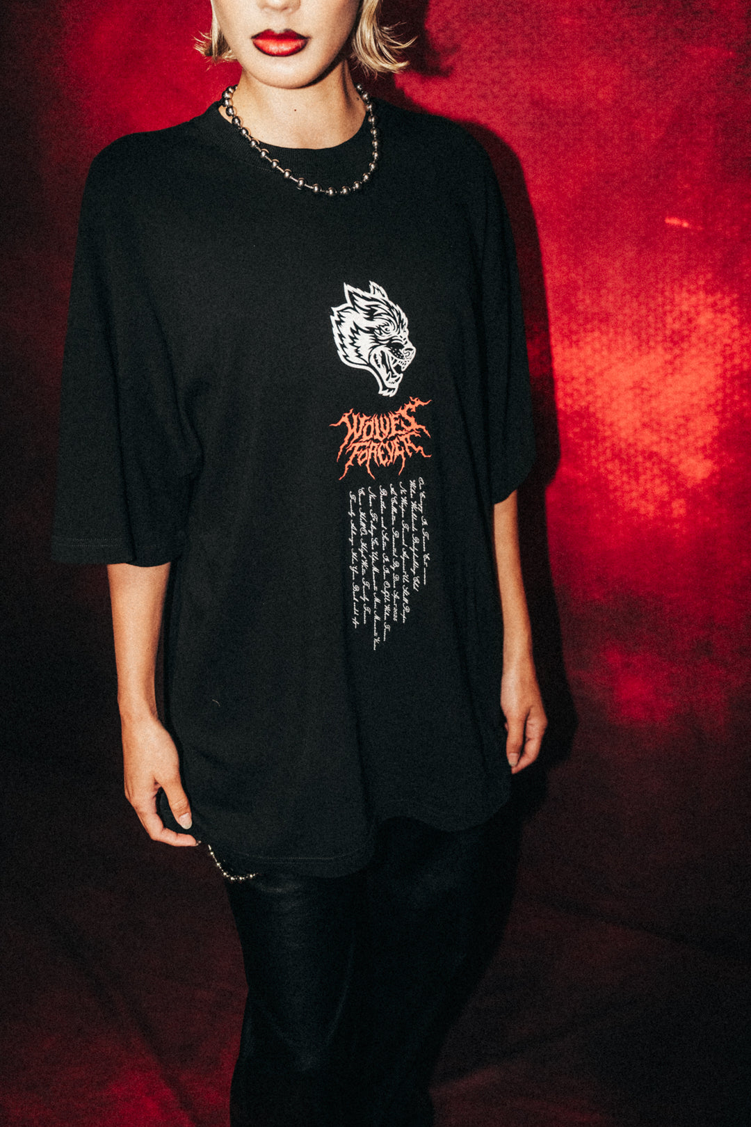 Hesh Wolf "Premium" Oversized Tee in Black