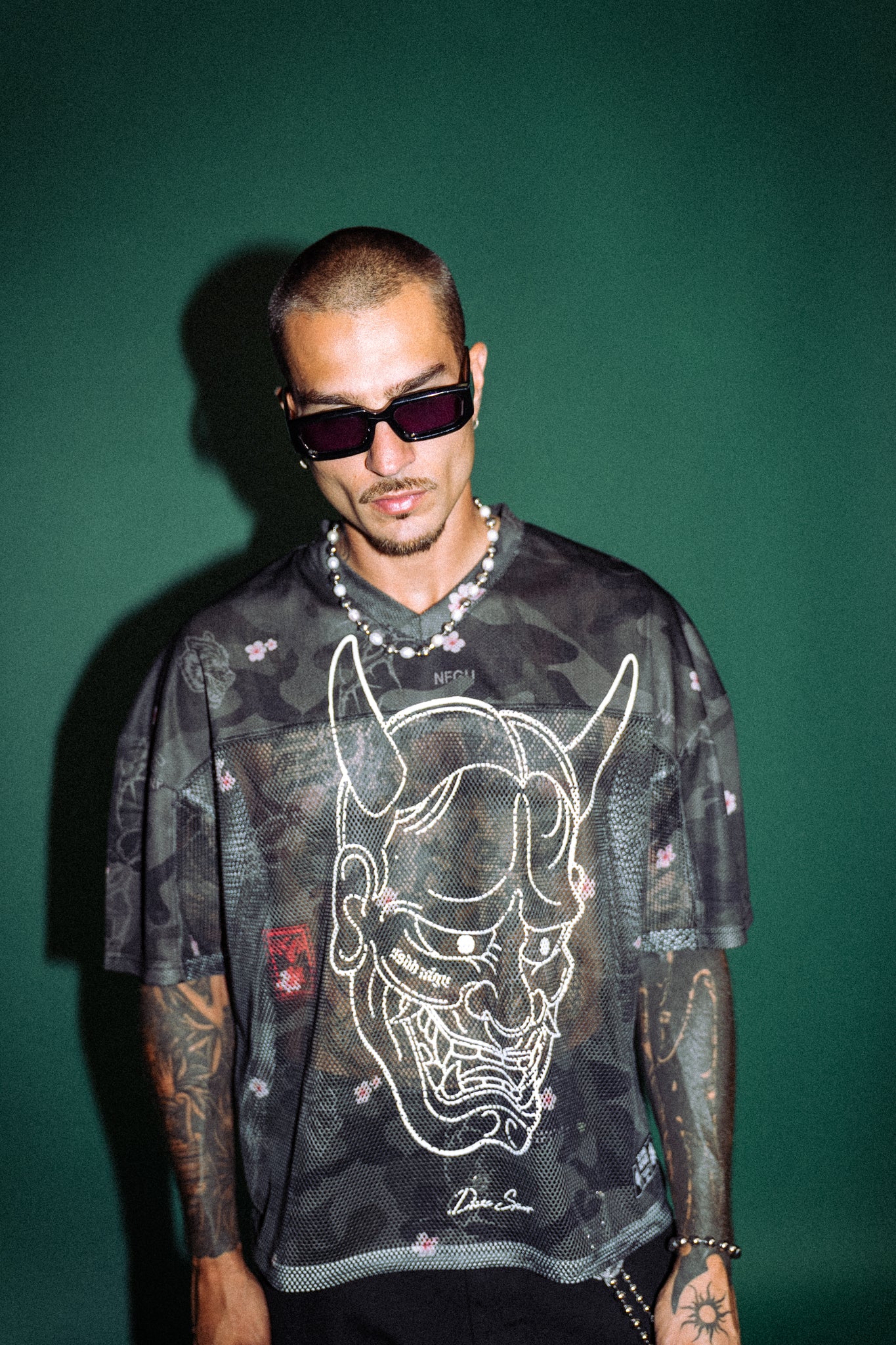Ghost Oni Emmitt Football Jersey in Warrior In A Garden Black Camo