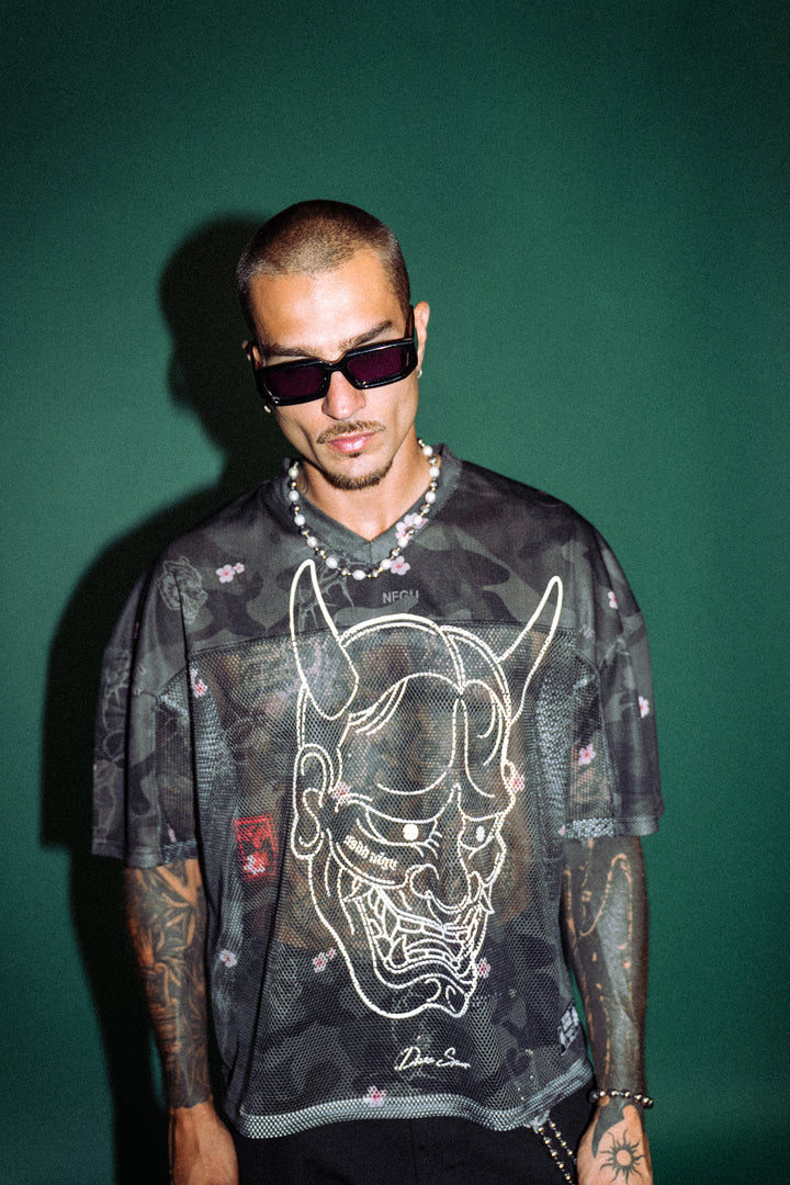 Ghost Oni Emmitt Football Jersey in Warrior In A Garden Black Camo