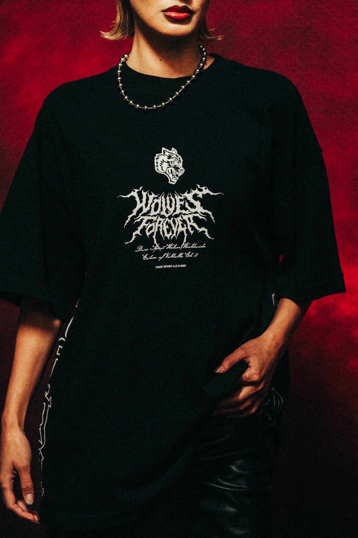Darc Wings "Side By Side" Oversized Tee in Black