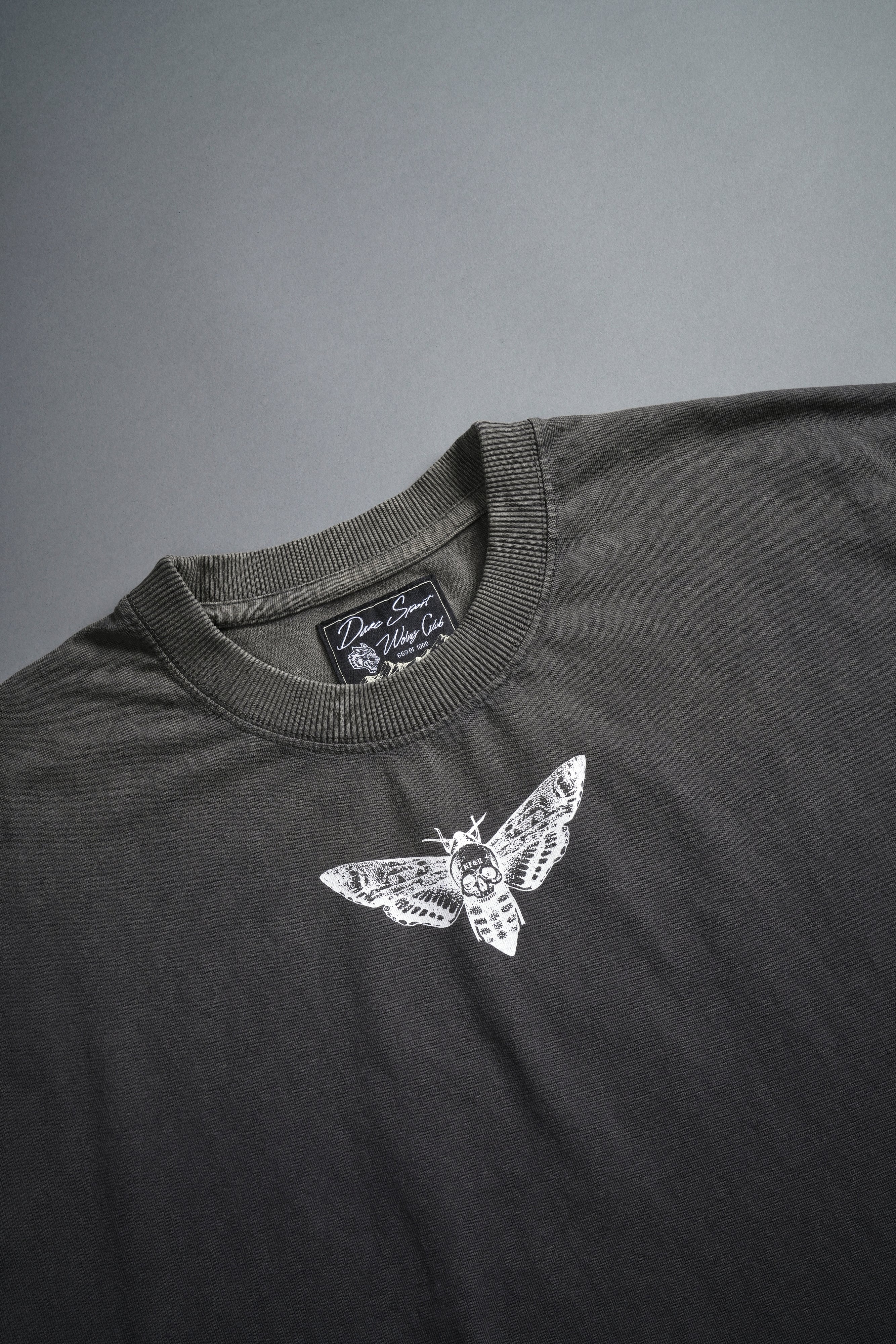 Our Moth "Premium Vintage" Grunge Cut-Off Tee in Wolf Gray