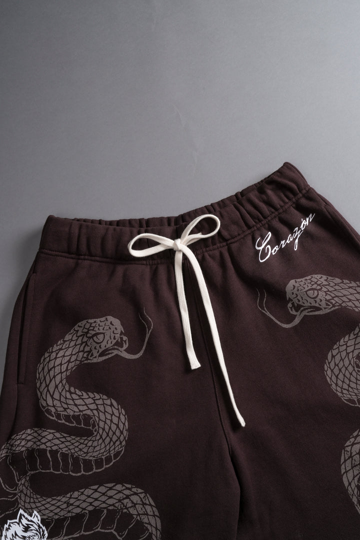 Renewal Oversized Post Lounge Sweat Shorts in Darc Garnet