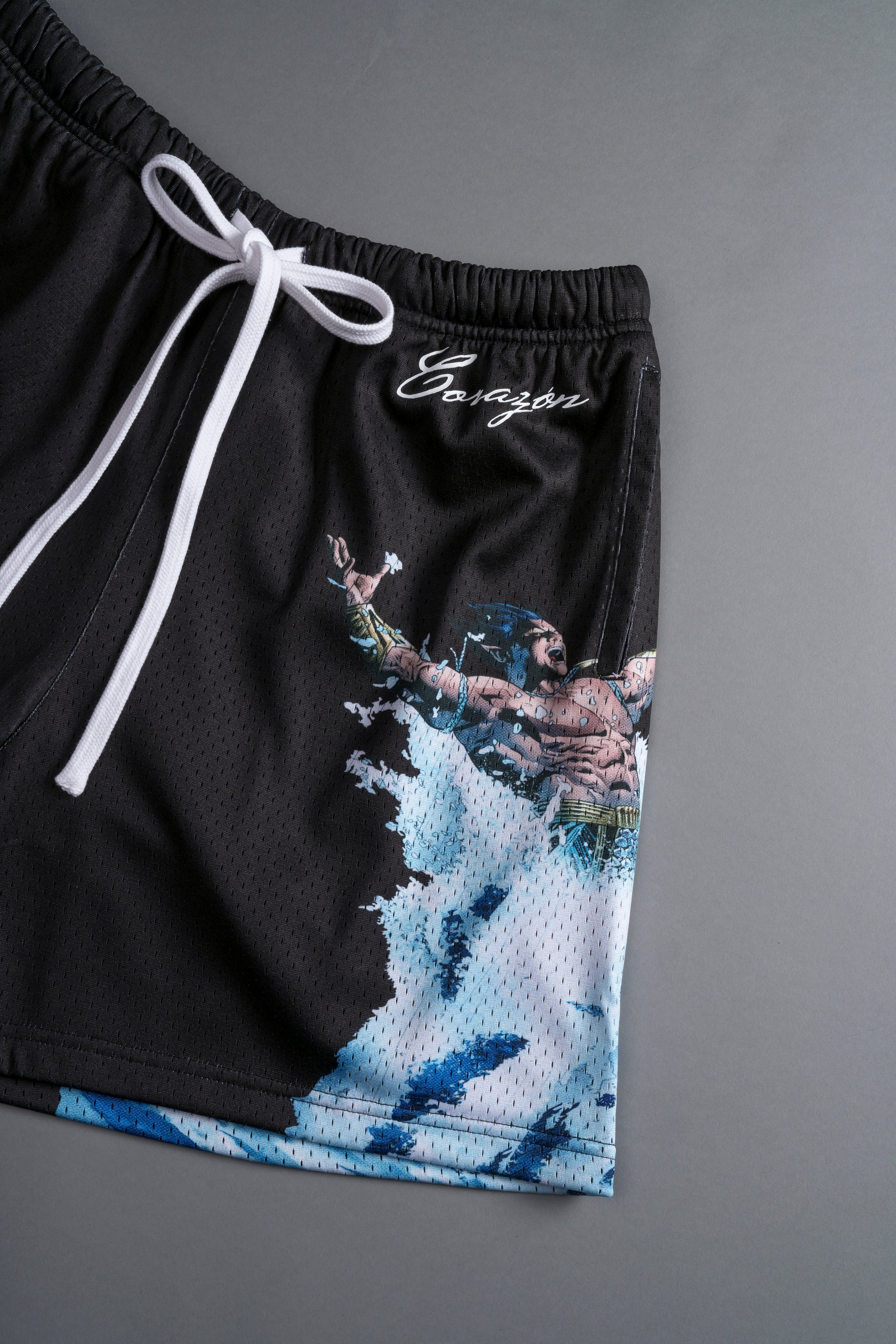 Namor Mesh Shorts in Black