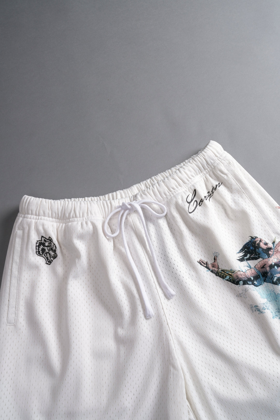 Namor Mesh Shorts in Cream