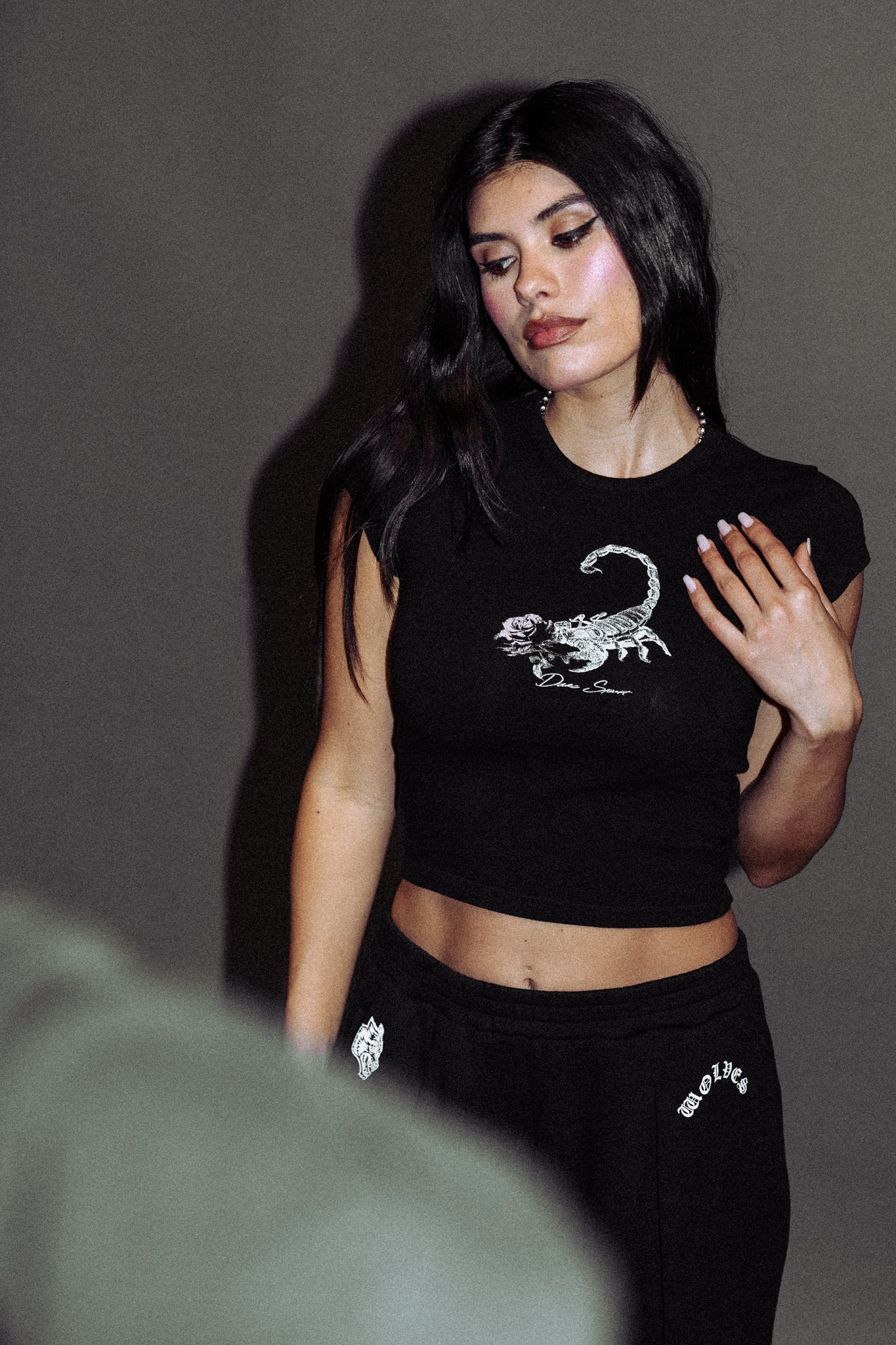 Scorpion Rose "Baby" Tee in Black