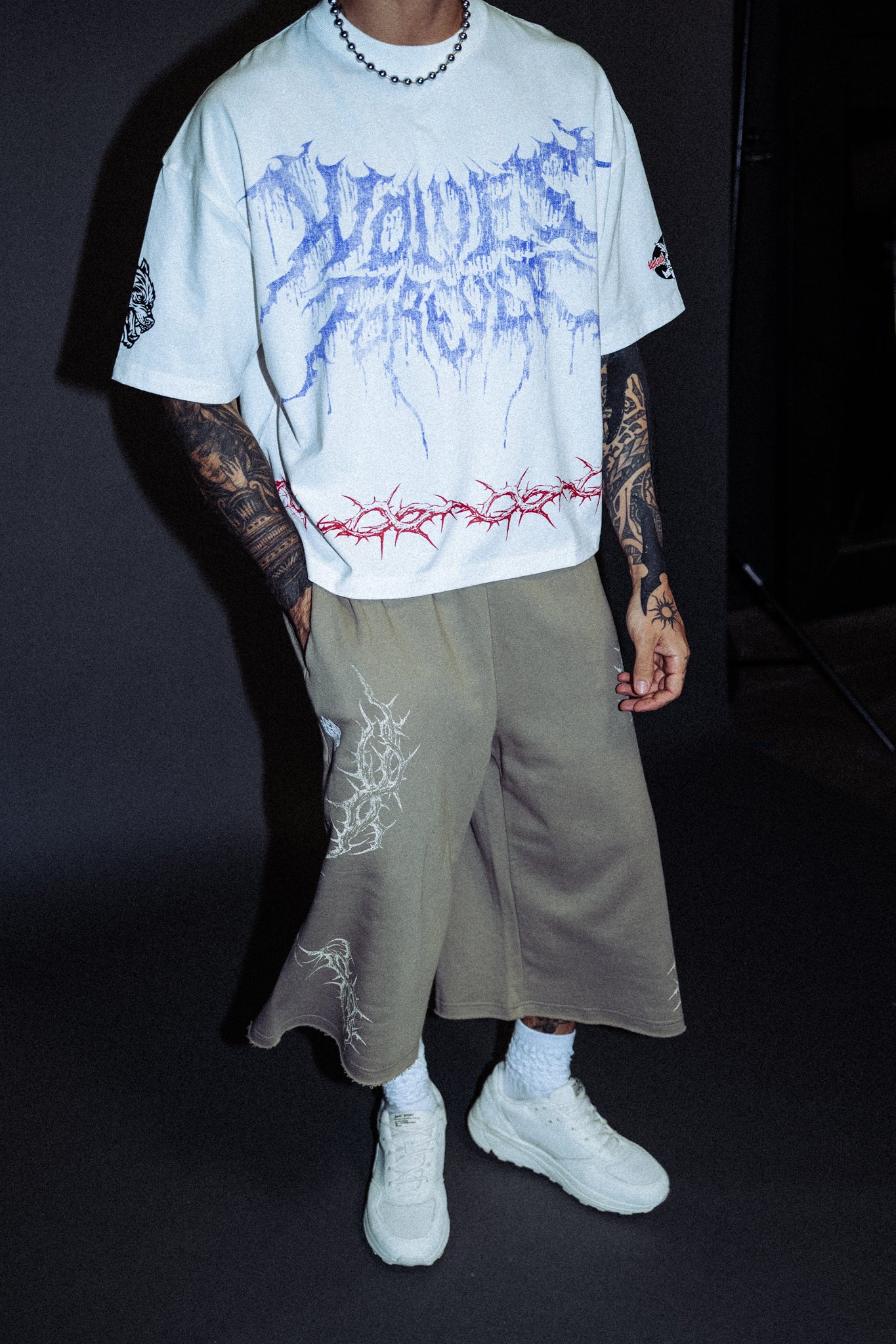 Drip Hesh Grunge "Box Cut" Tee in Cream