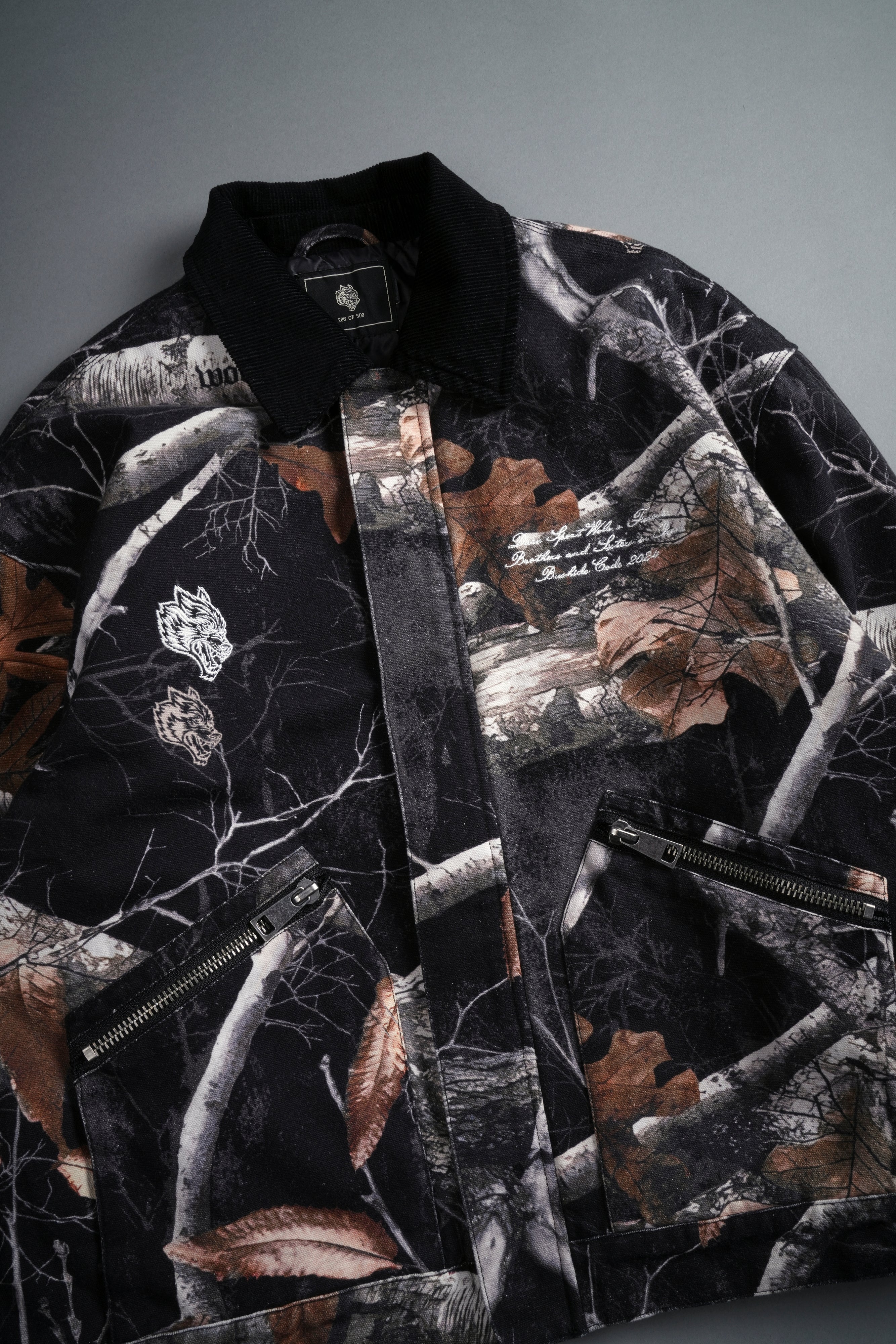 Our Lane Earl Jacket in Darc Woodland Camo