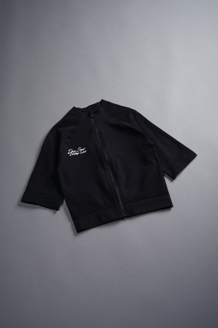 Written In Stone "Everson Seamless" Yasmin S/S Zip Top in Black