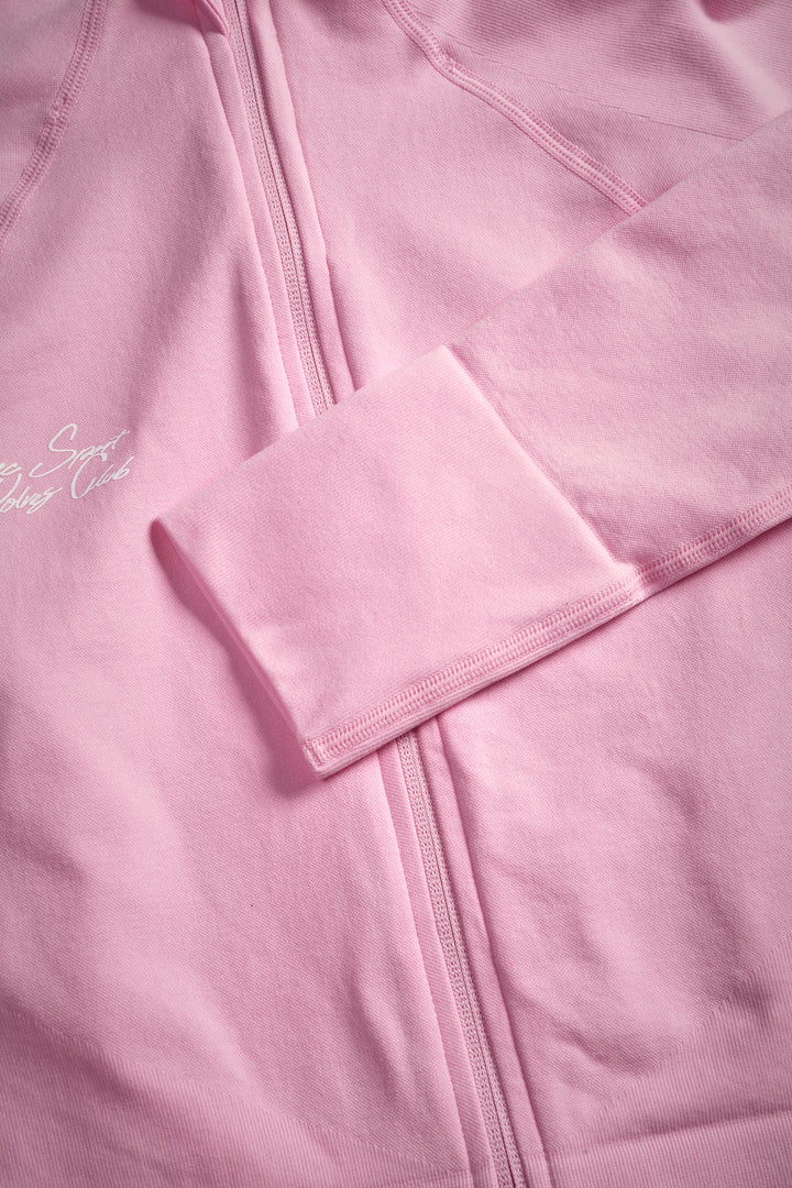 Written In Stone "Everson Seamless" Yasmin L/S Zip Top in Cherry Blossom