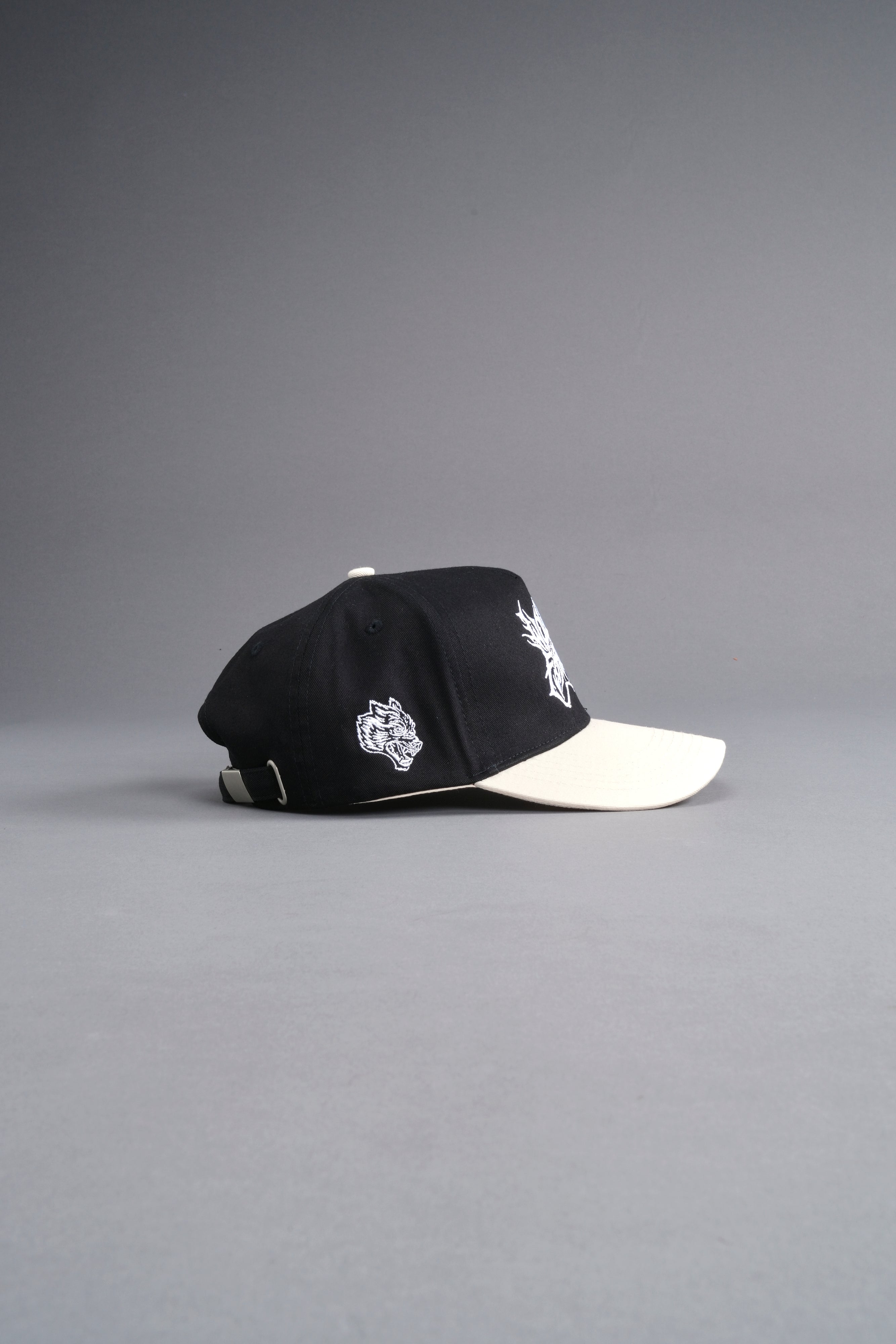 Metal 5 Panel Hat in Black/Cream