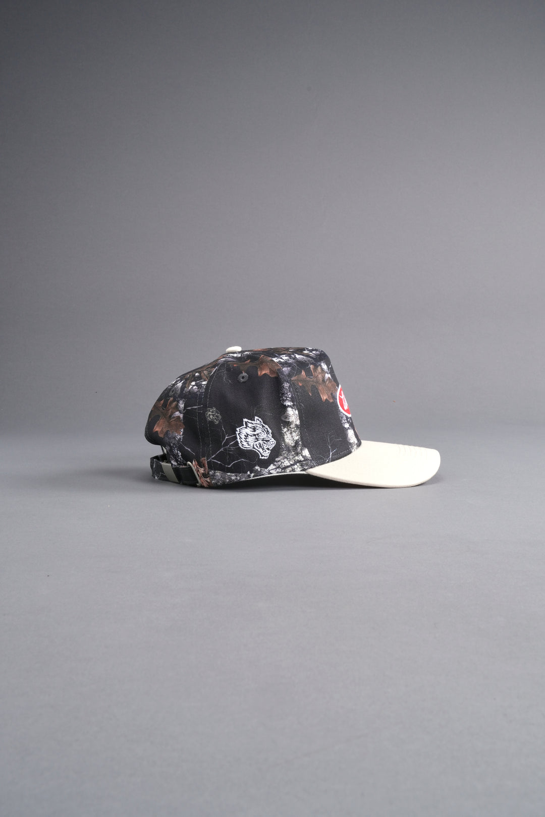 Our Lane 5 Panel Hat in Darc Woodland Camo/Cream