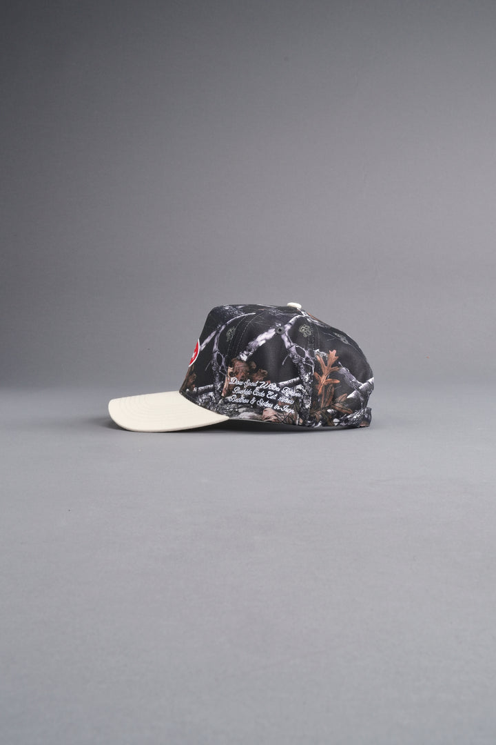 Our Lane 5 Panel Hat in Darc Woodland Camo/Cream