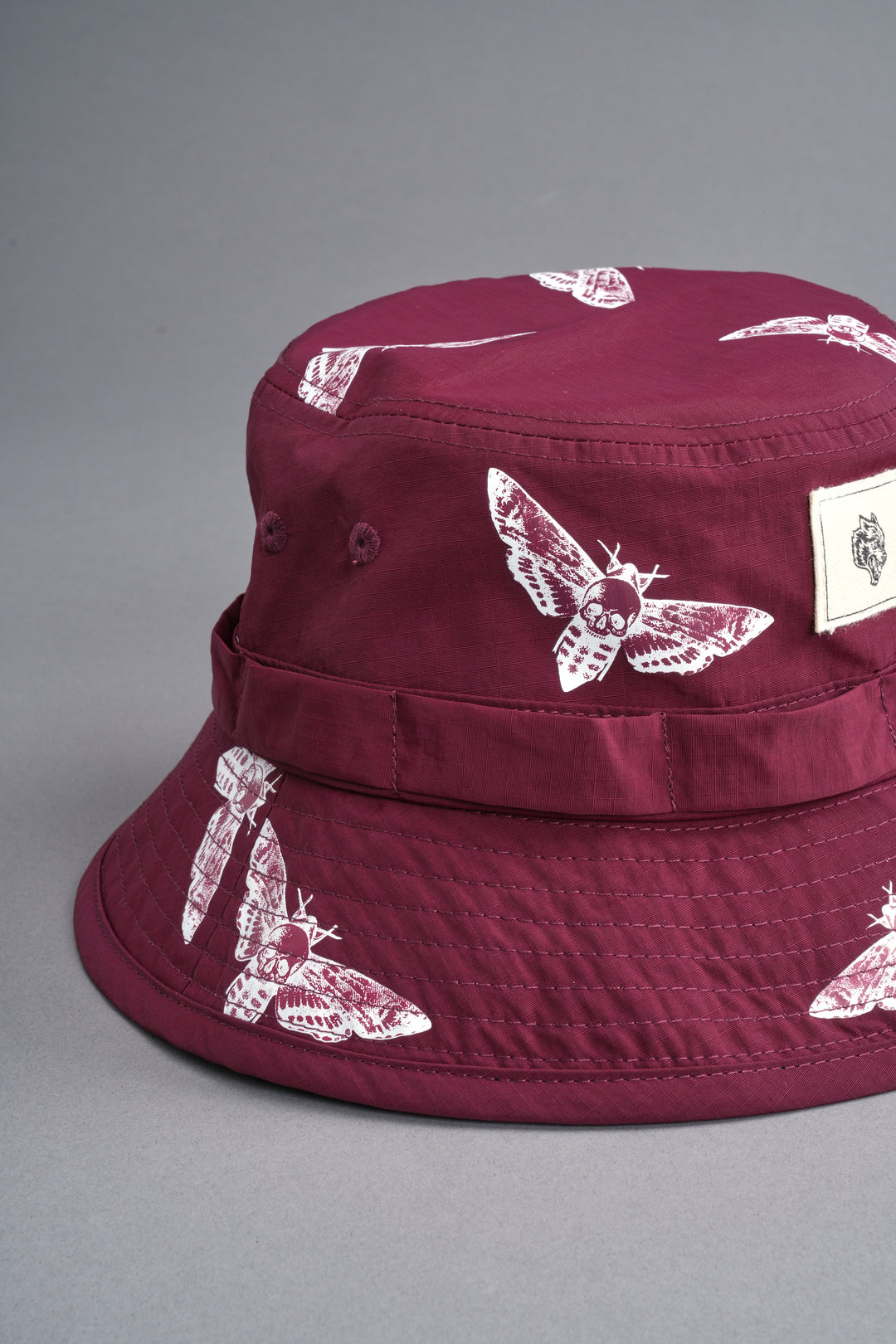 Death Moth Boonie Bucket Hat in Maroon