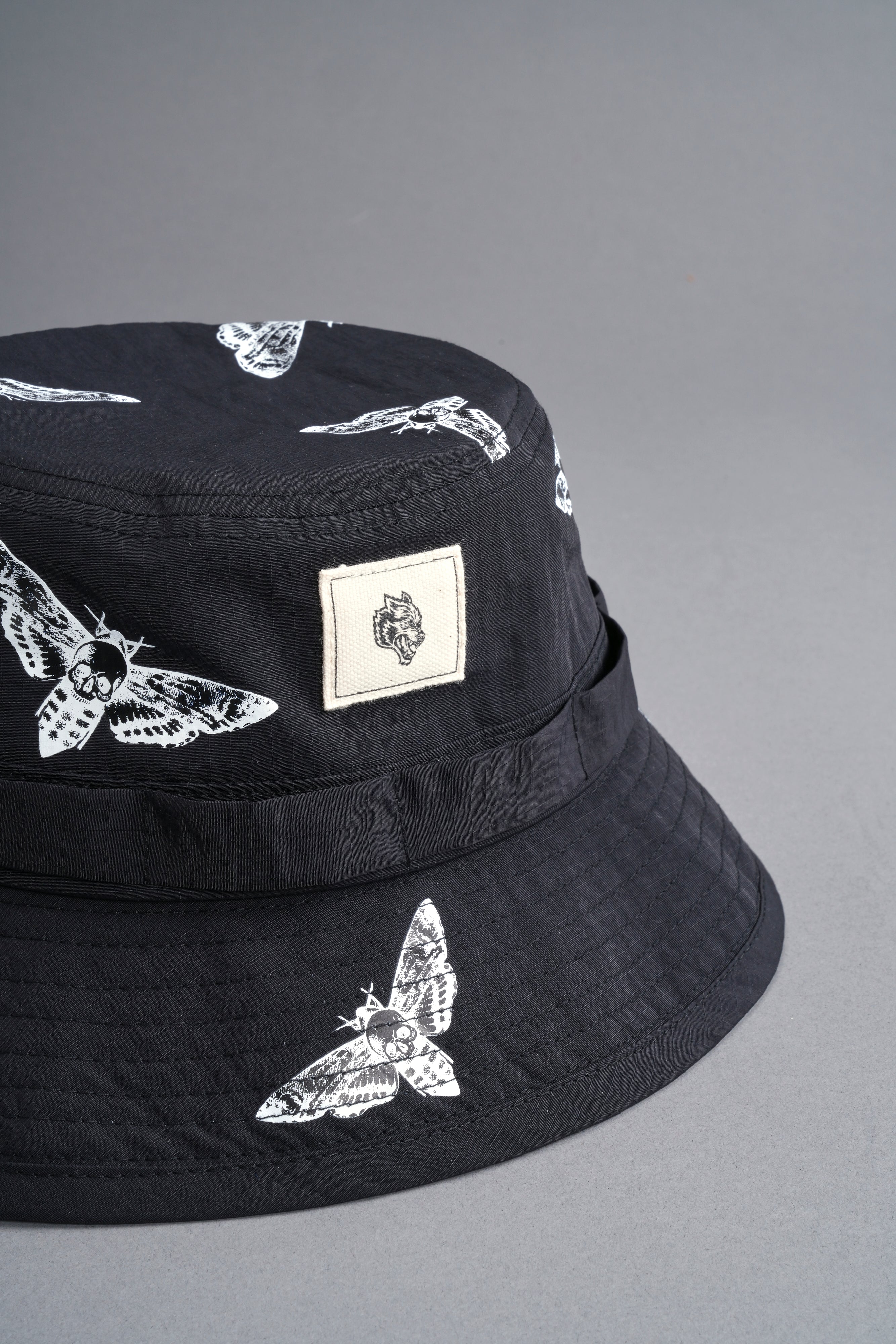 Death Moth Boonie Bucket Hat in Black