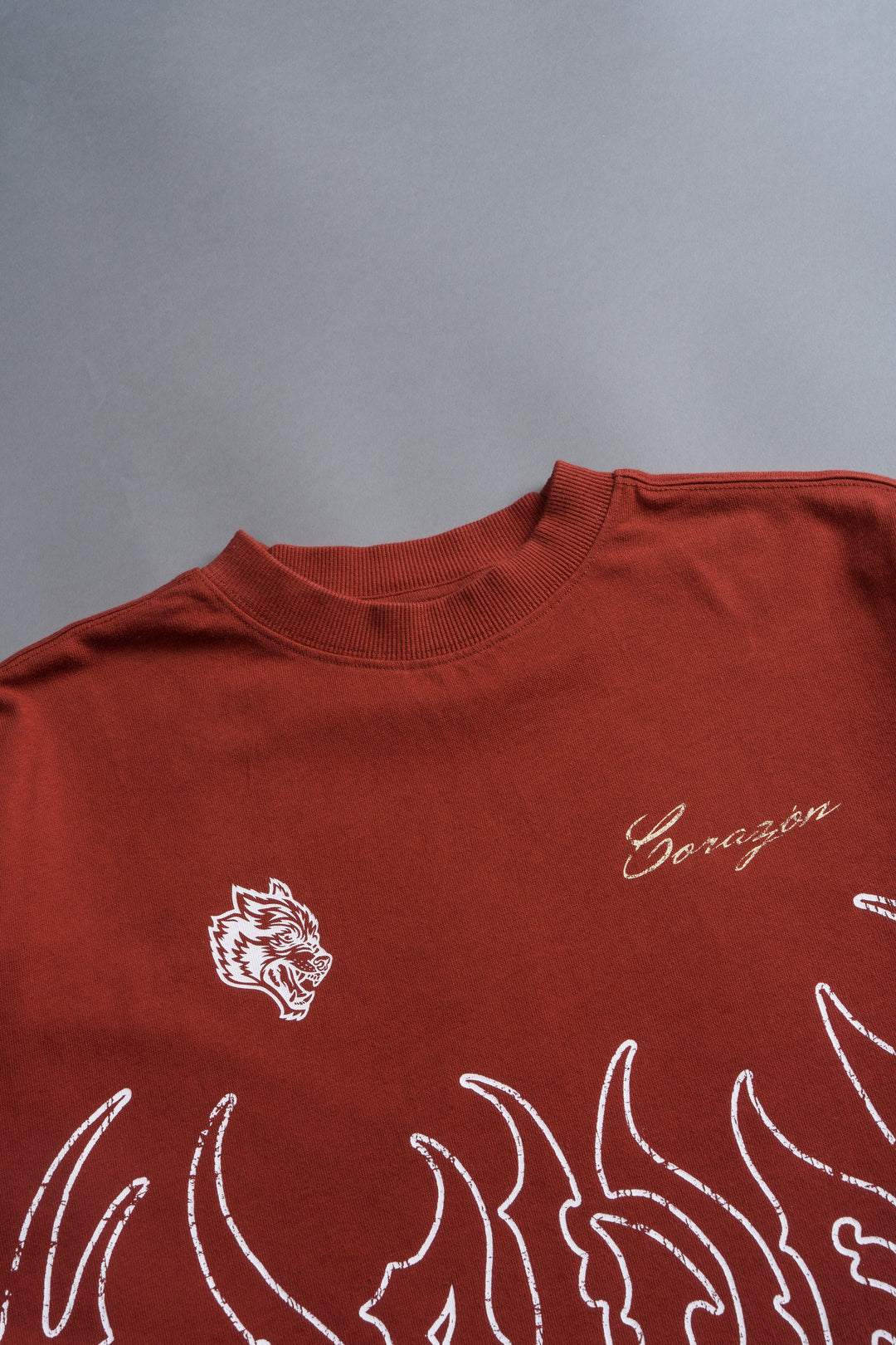 Inner Power "Premium" Oversized (Cropped) Tee in Terracotta Red