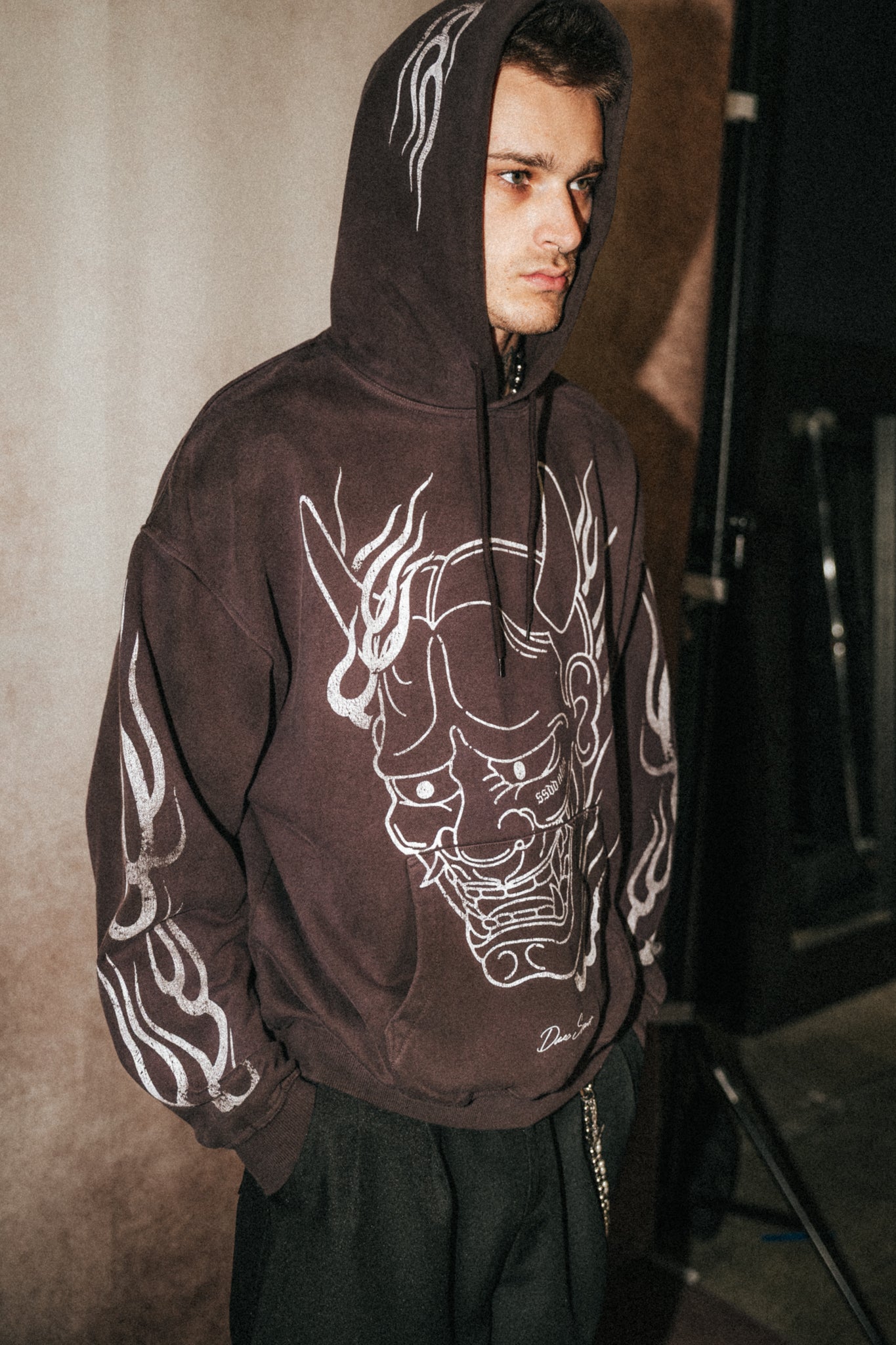 Oni Fire "Grunge" Hoodie in Darc Garnet Horizon Sun Fade