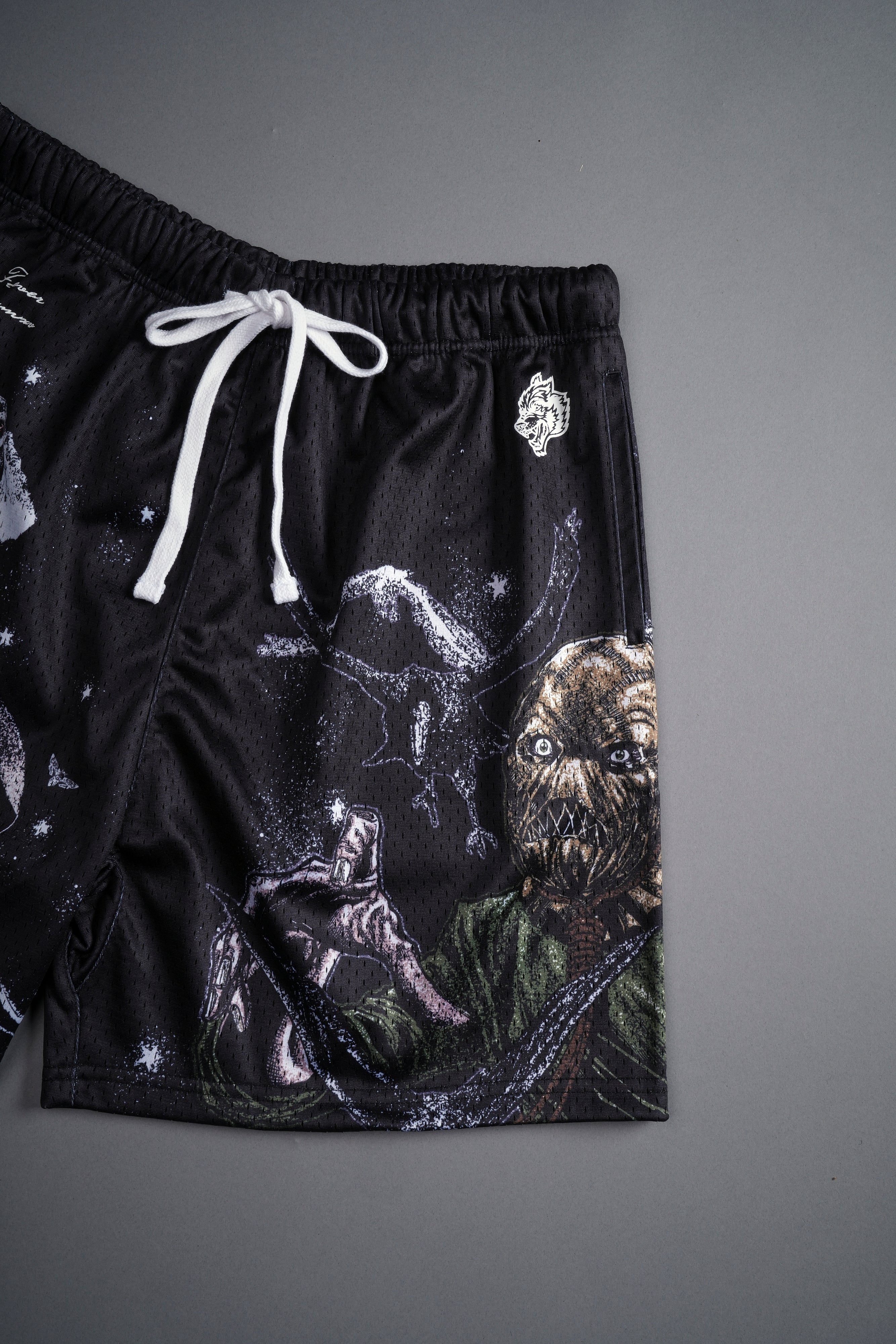 Bane And The Crow Mesh Shorts in Black