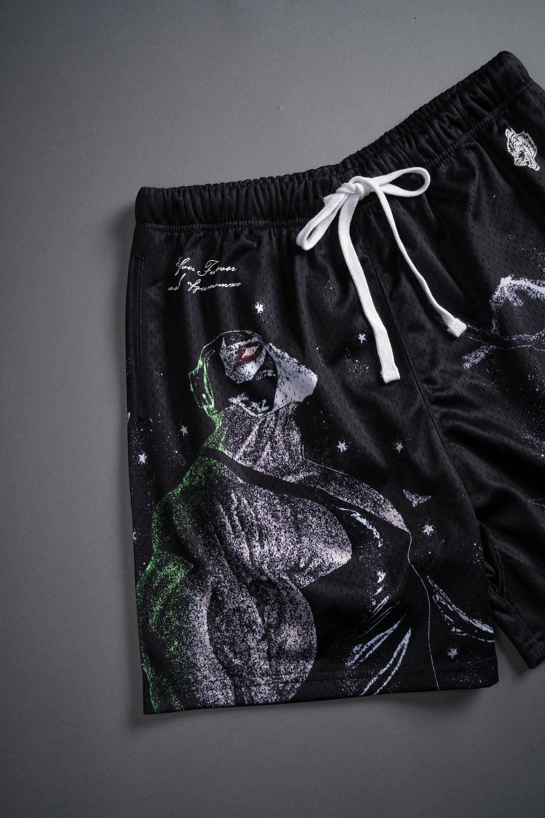 Bane And The Crow Mesh Shorts in Black