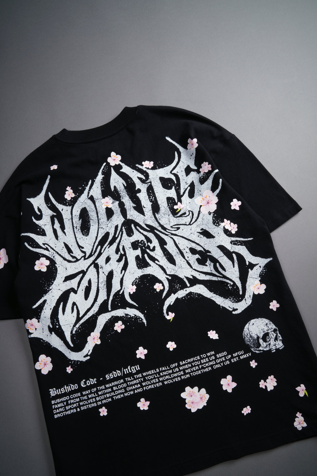 Metal Cherry Blossom "Premium" Oversized Tee in Black