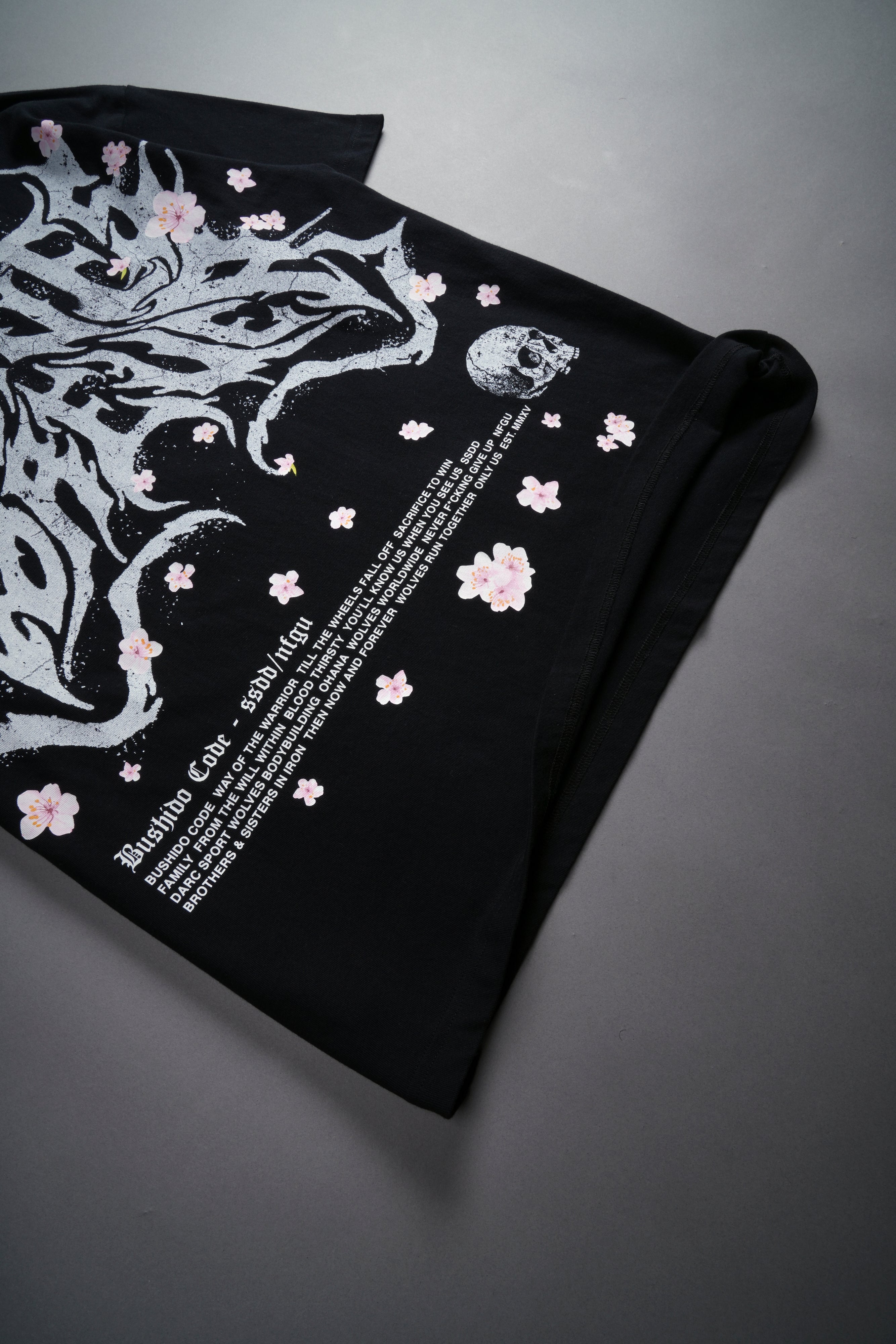 Metal Cherry Blossom "Premium" Oversized Tee in Black