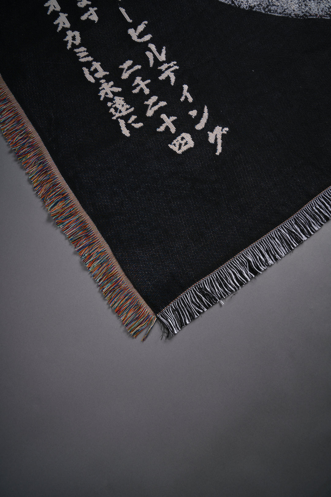 Kabuki Mask Tapestry Blanket in Black