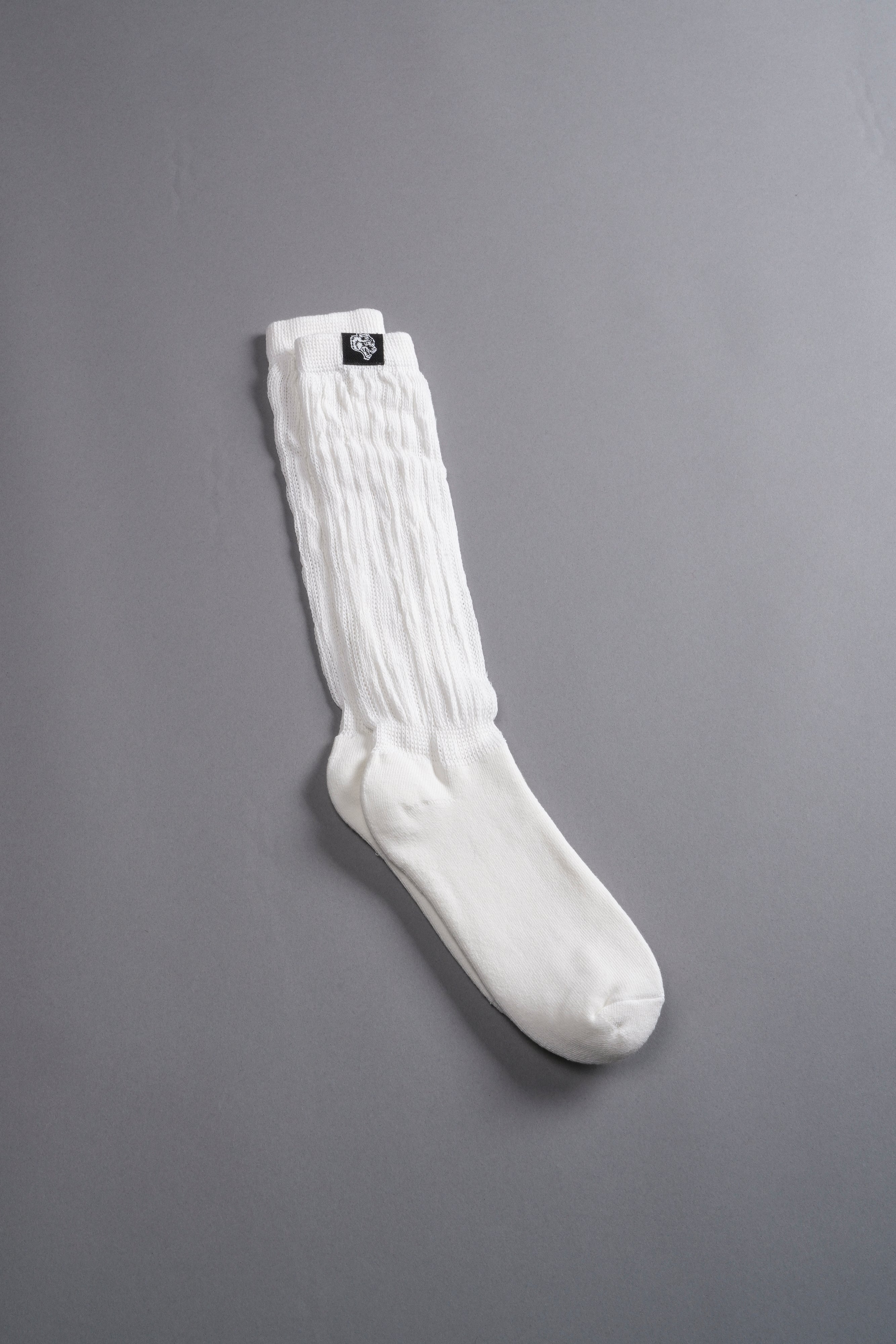 Wolf Patch High Rise Comfy Socks in Cream