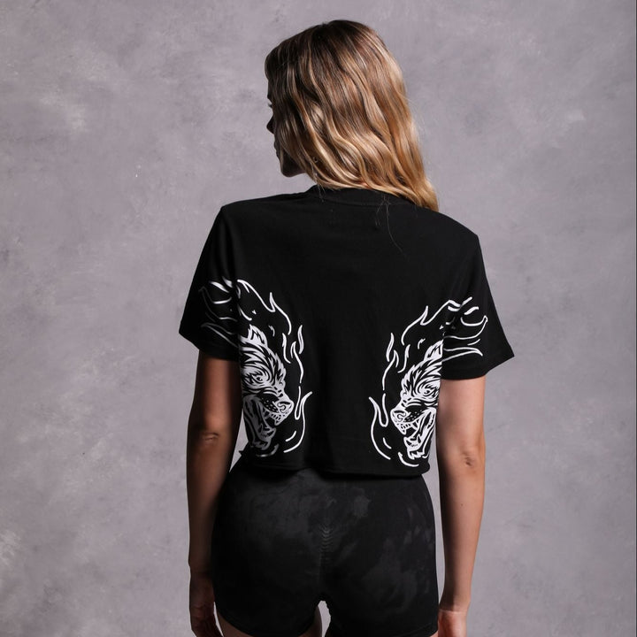 Flames "Premium" (Cropped) Tee in Black