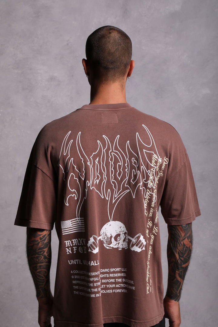 Us Vs. Them "Premium Vintage" Oversized Tee in Norse Brown
