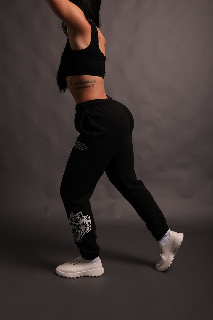 She Our Grit Premium Post Lounge Sweats in Black