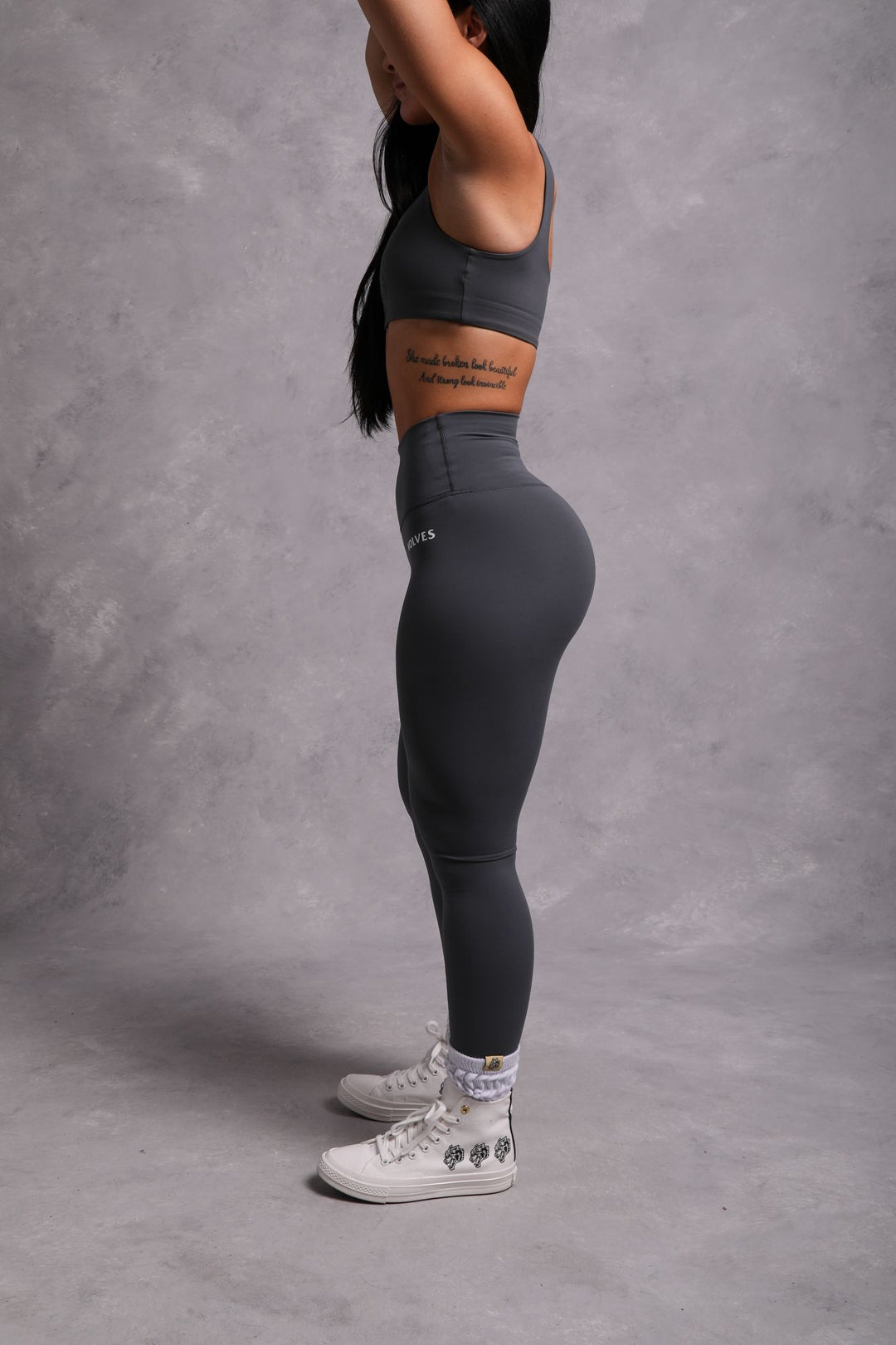 Still Hardcore "Energy" Full Length Leggings in Wolf Gray
