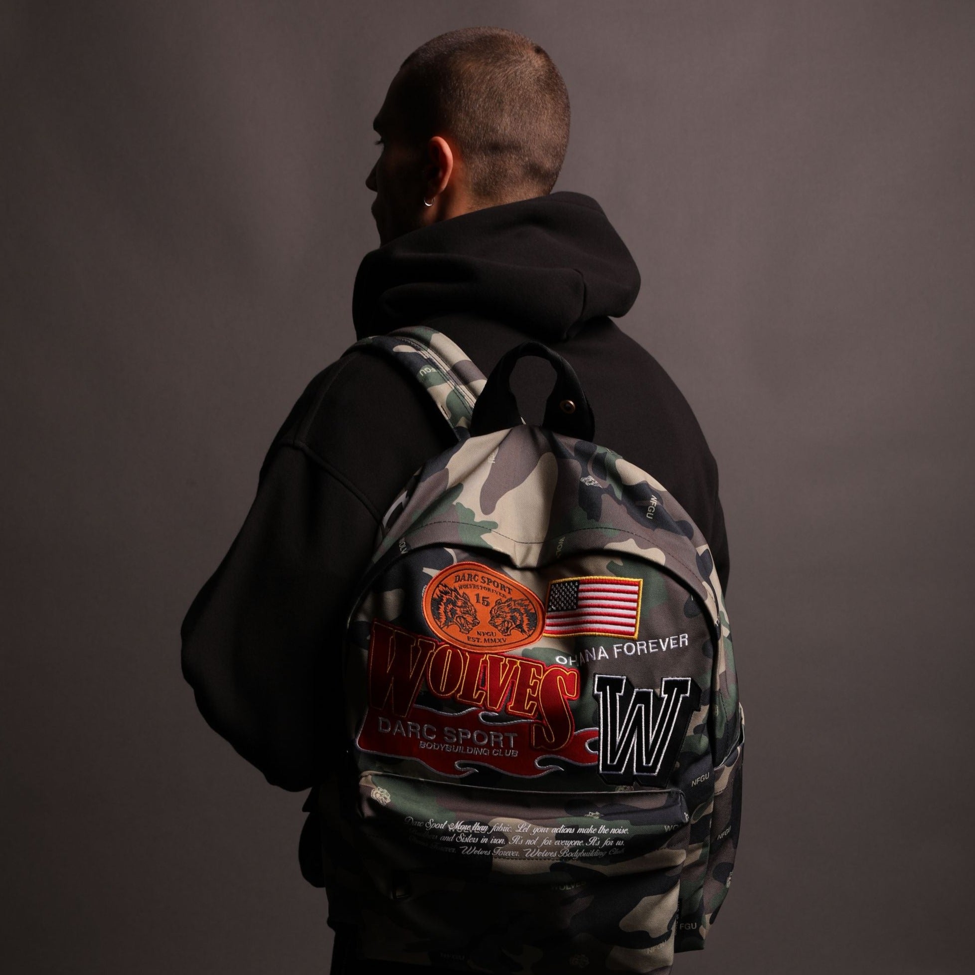 Life Moves Fast Everyday Backpack in Wolf Woodland Camo