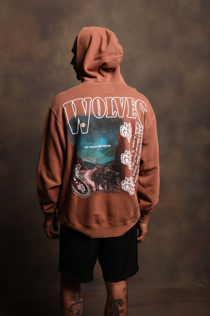 Tale Of Two Wolves "Vintage Utah" Hoodie in Desert Rose