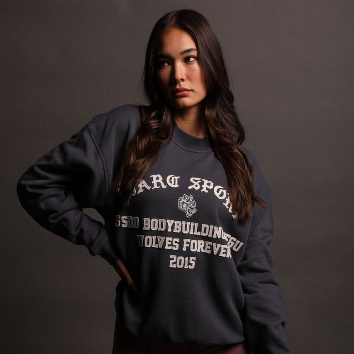 In This World She "Cornell" Crewneck in Midnight Blue