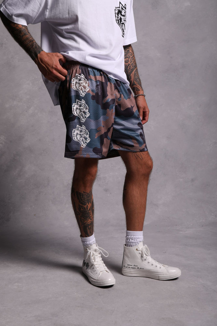 Try Us 5" Mesh Shorts in Norse Woodland Camo