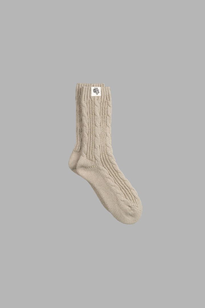 Wolf Patch Evey Socks in Taupe